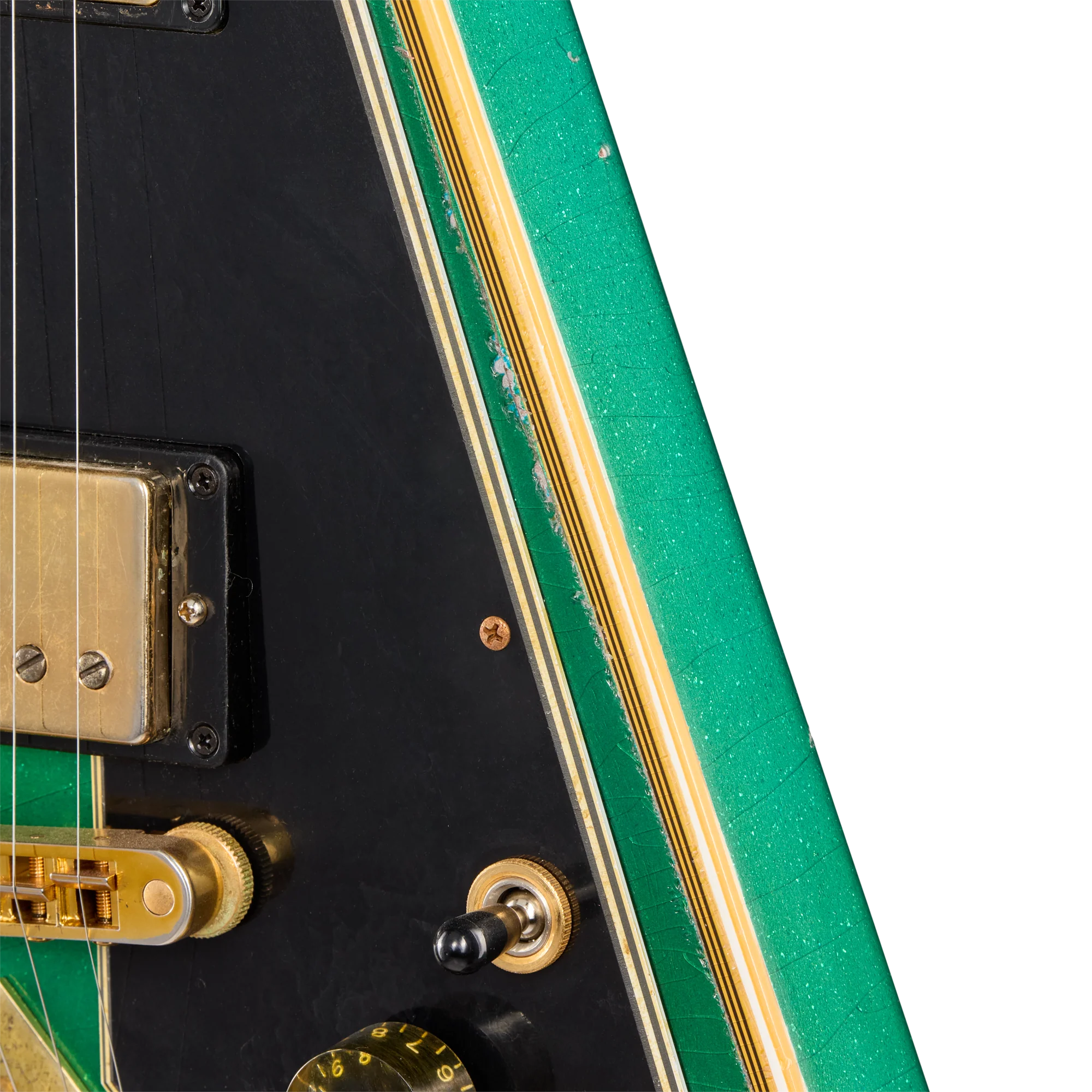 Gibson Custom LE Flying V Custom, Heavy Aged, Teal Sparkle 14 Gibson Custom LE Flying V Custom, Heavy Aged, Teal Sparkle