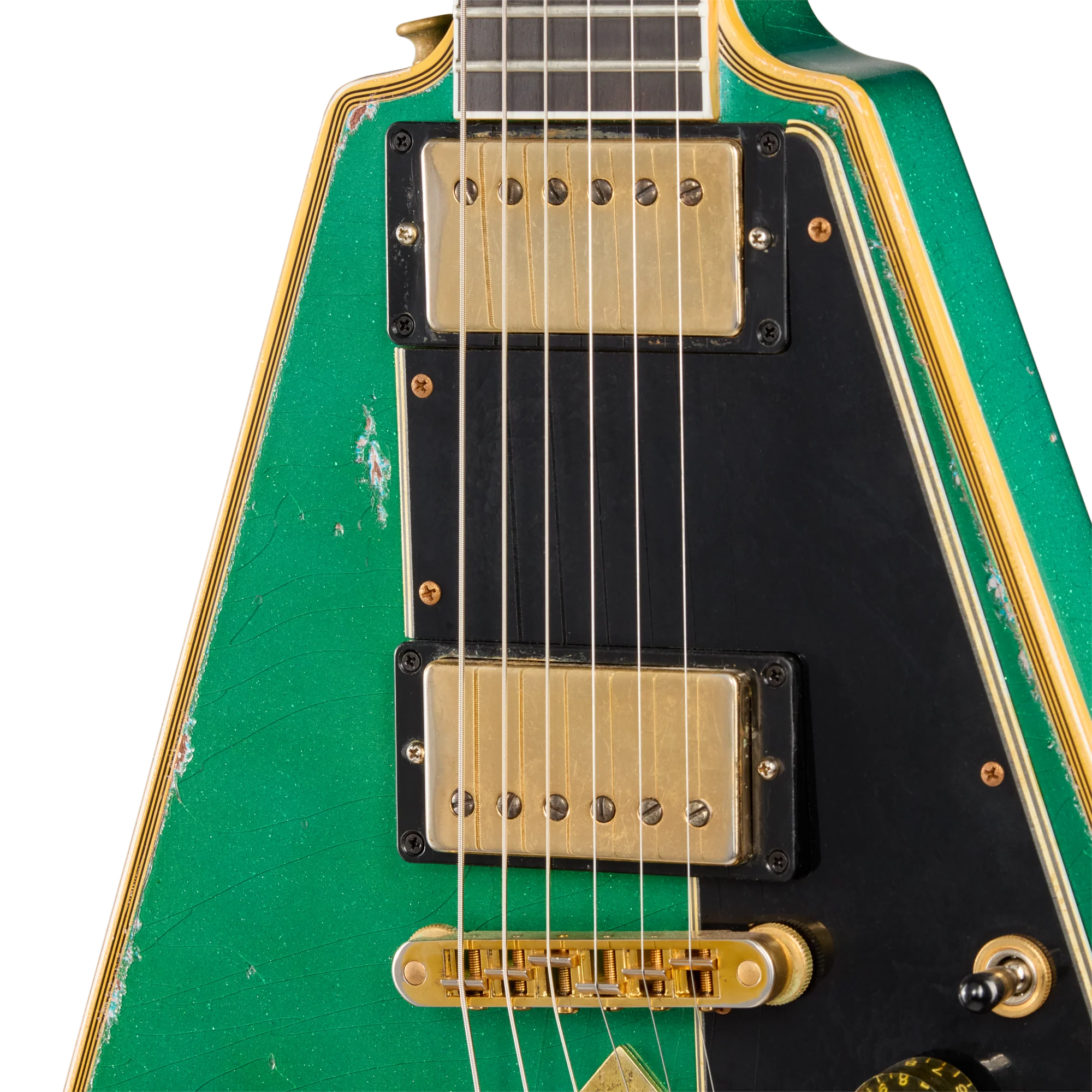 Gibson Custom LE Flying V Custom, Heavy Aged, Teal Sparkle 18 Gibson Custom LE Flying V Custom, Heavy Aged, Teal Sparkle
