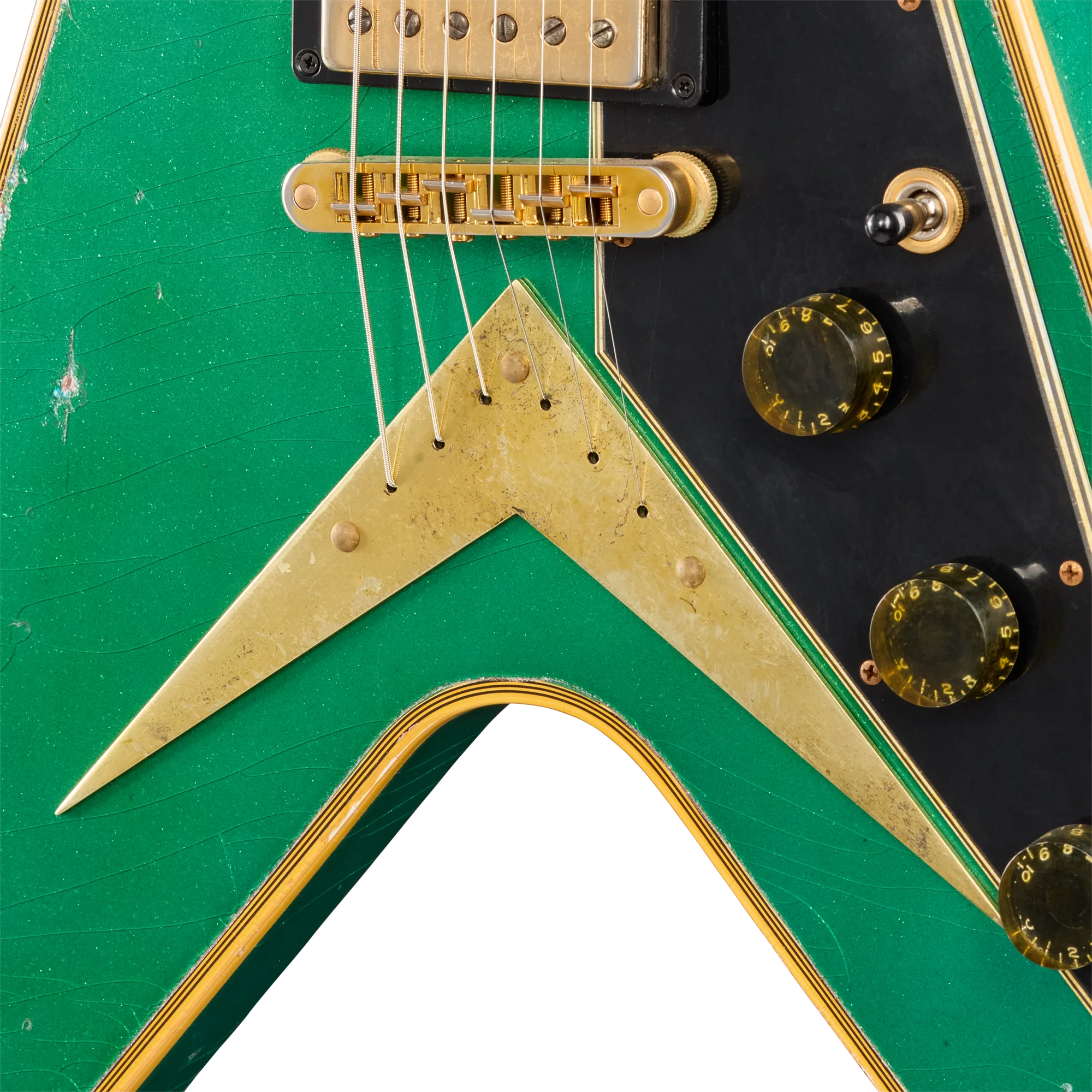 Gibson Custom LE Flying V Custom, Heavy Aged, Teal Sparkle 19 Gibson Custom LE Flying V Custom, Heavy Aged, Teal Sparkle