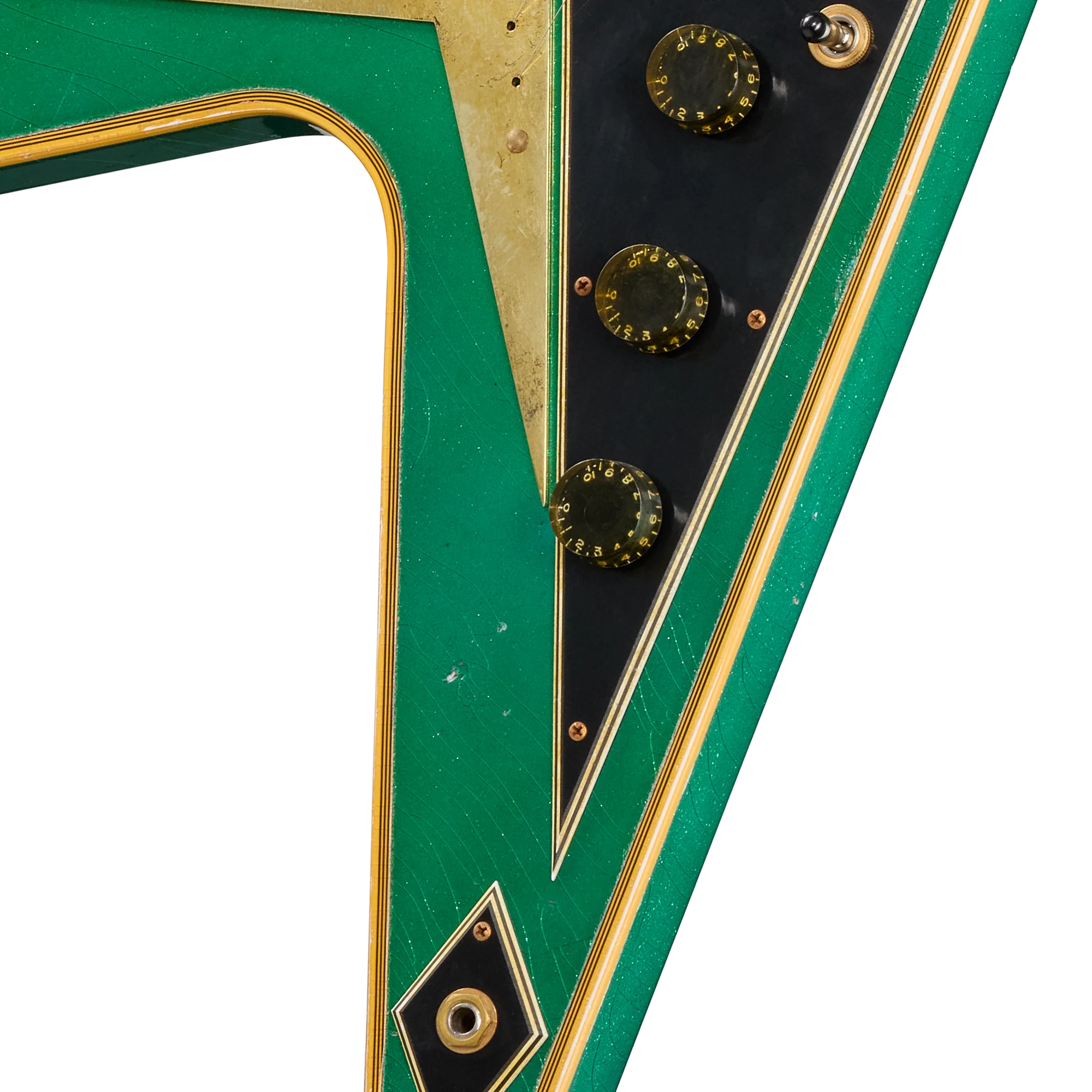 Gibson Custom LE Flying V Custom, Heavy Aged, Teal Sparkle 8 Gibson Custom LE Flying V Custom, Heavy Aged, Teal Sparkle