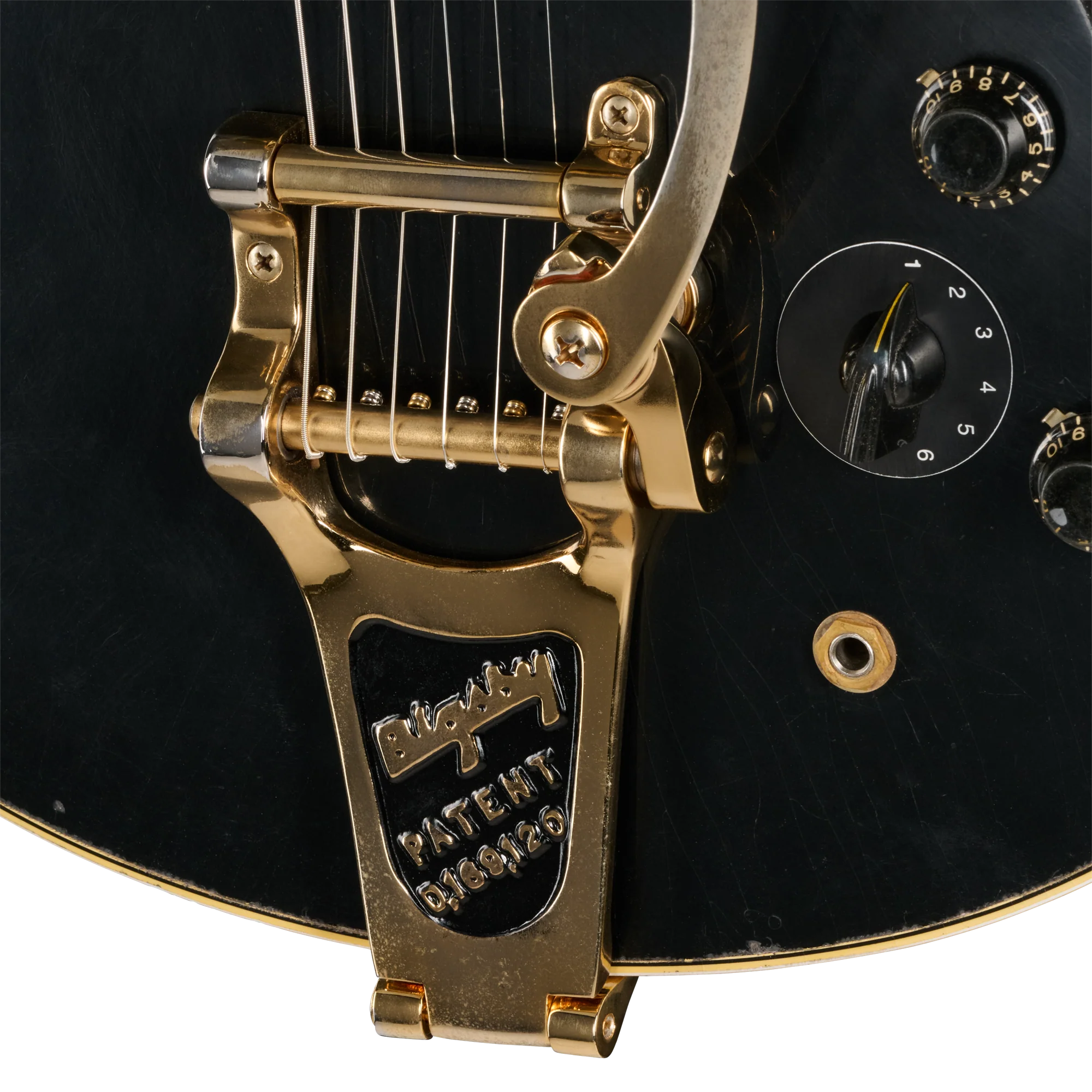 Gibson Custom LE 1959 ES-345 Reissue with Bigsby, Heavy Aged, Ebony 10 Gibson Custom LE 1959 ES-345 Reissue with Bigsby, Heavy Aged, Ebony