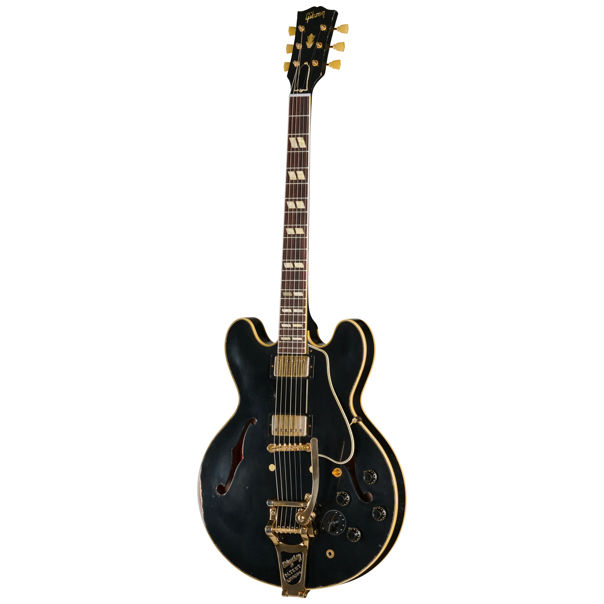 Gibson Custom LE 1959 ES-345 Reissue with Bigsby, Heavy Aged, Ebony 3 Gibson Custom LE 1959 ES-345 Reissue with Bigsby, Heavy Aged, Ebony