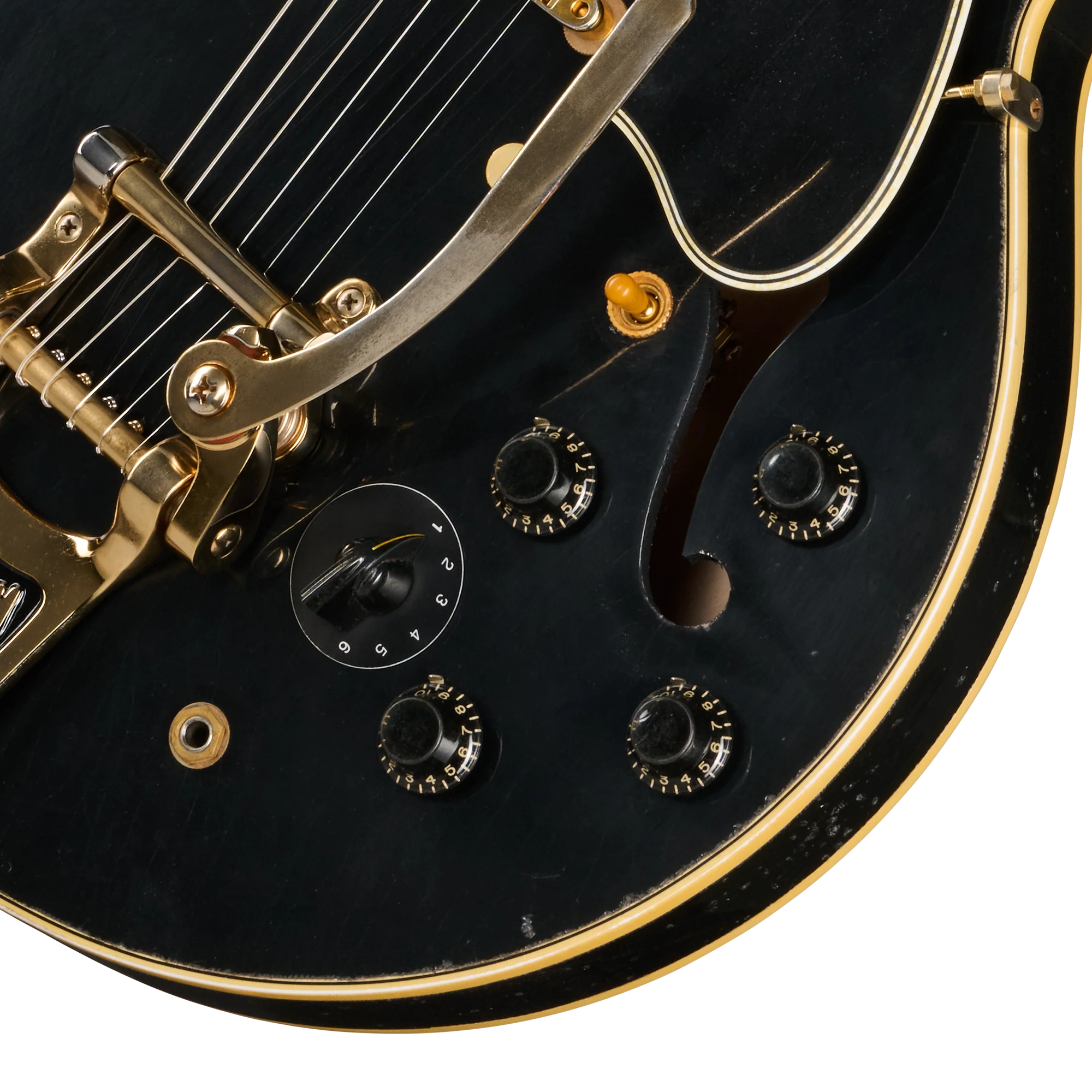 Gibson Custom LE 1959 ES-345 Reissue with Bigsby, Heavy Aged, Ebony 8 Gibson Custom LE 1959 ES-345 Reissue with Bigsby, Heavy Aged, Ebony