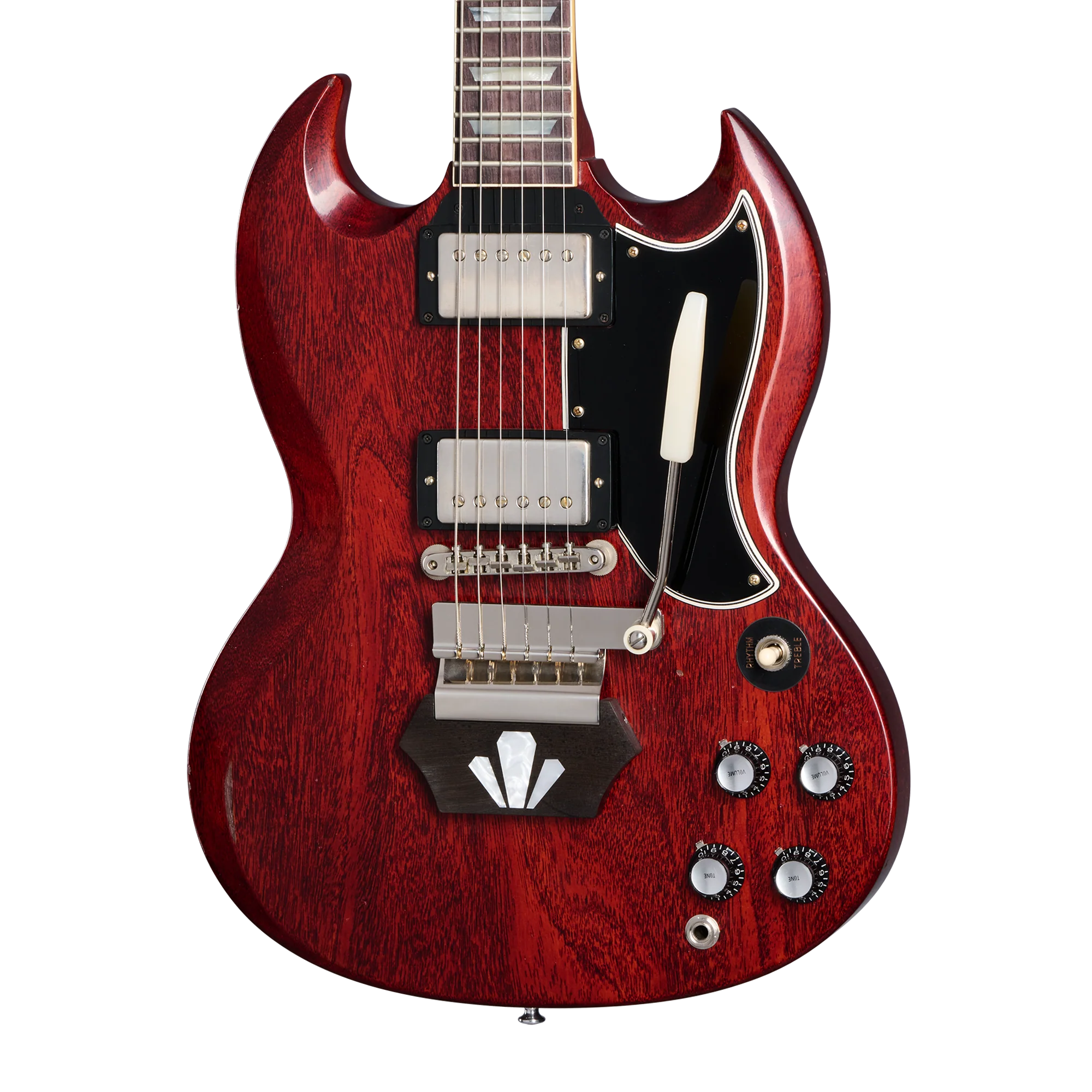 Gibson Custom 1962 Les Paul SG Standard with Ebony Block, Light Aged, Cherry, Exclusive 1 Gibson Custom 1962 Les Paul SG Standard with Ebony Block, Light Aged, Cherry, Exclusive