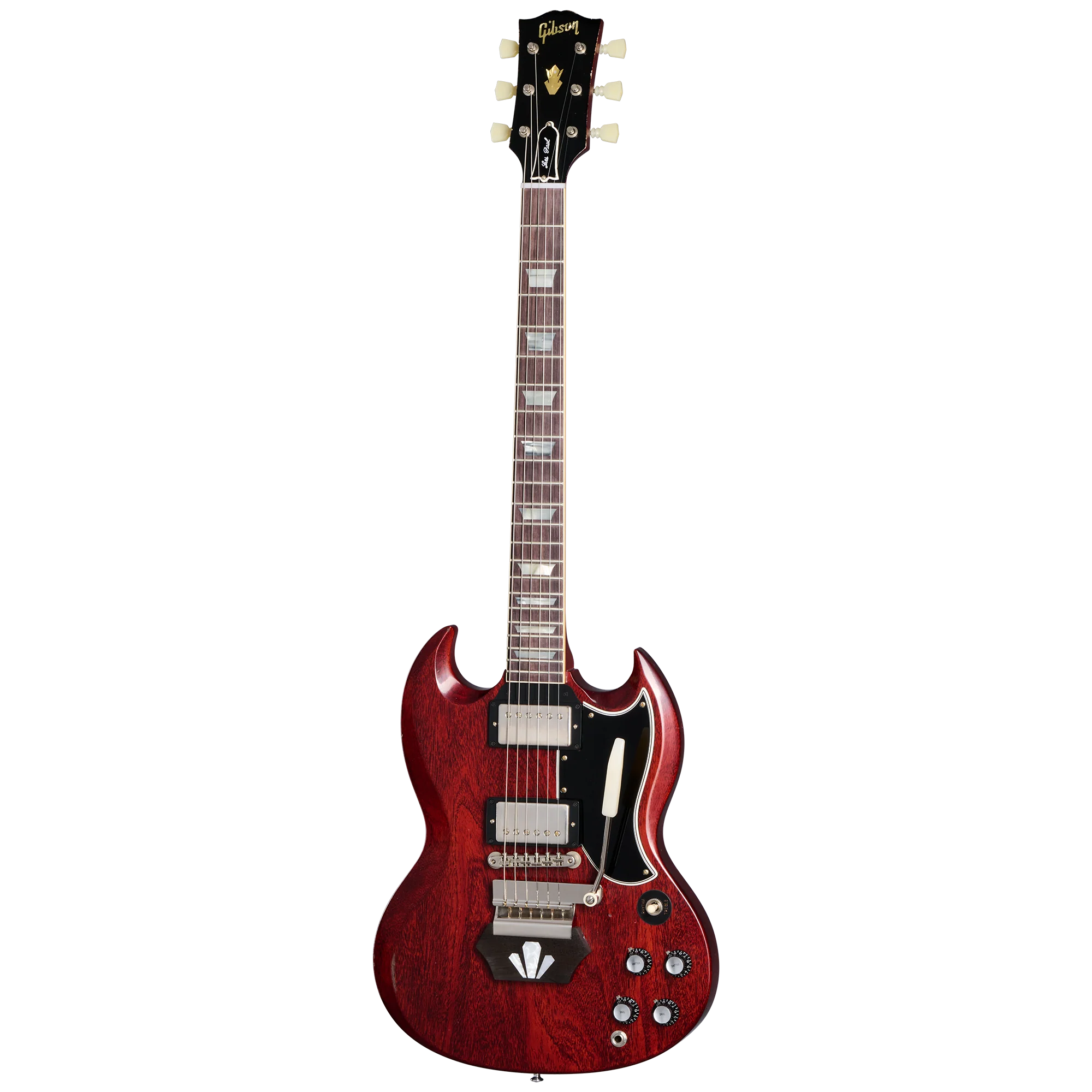 Gibson Custom 1962 Les Paul SG Standard with Ebony Block, Light Aged, Cherry, Exclusive 3 Gibson Custom 1962 Les Paul SG Standard with Ebony Block, Light Aged, Cherry, Exclusive