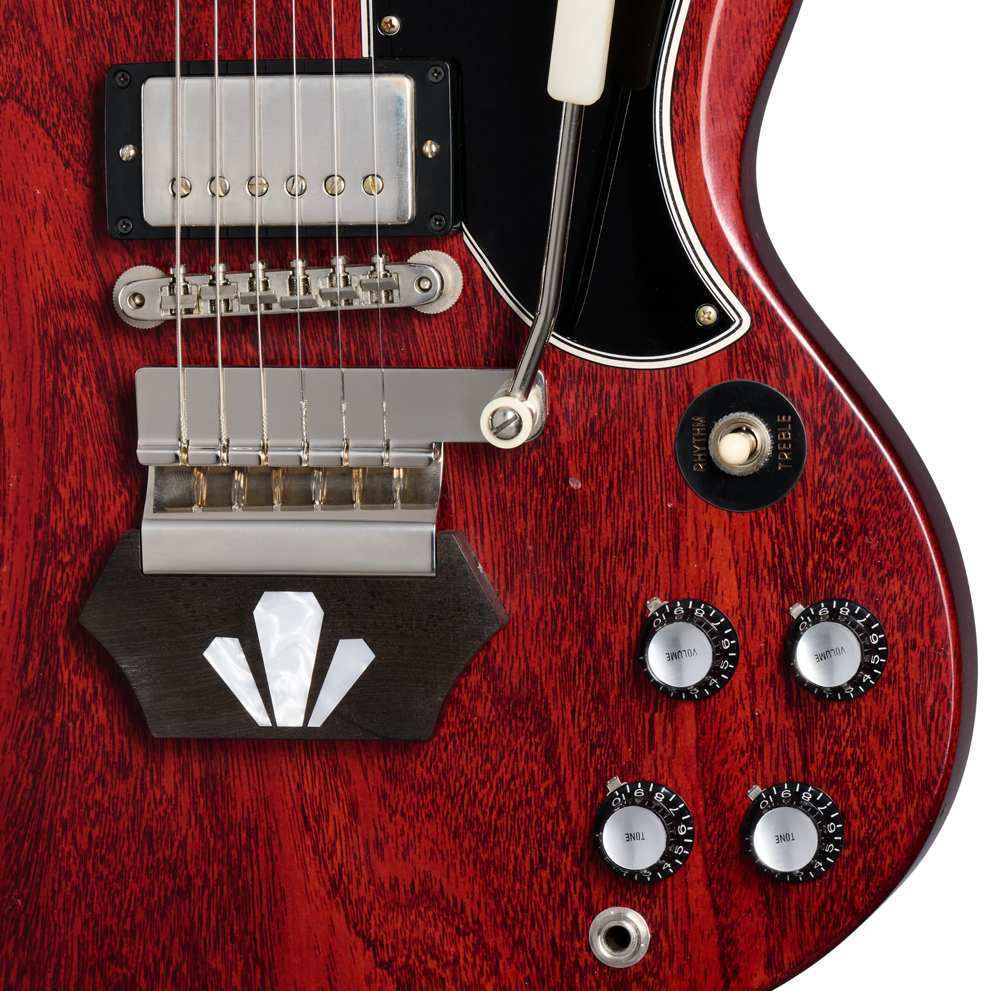 Gibson Custom 1962 Les Paul SG Standard with Ebony Block, Light Aged, Cherry, Exclusive 8 Gibson Custom 1962 Les Paul SG Standard with Ebony Block, Light Aged, Cherry, Exclusive