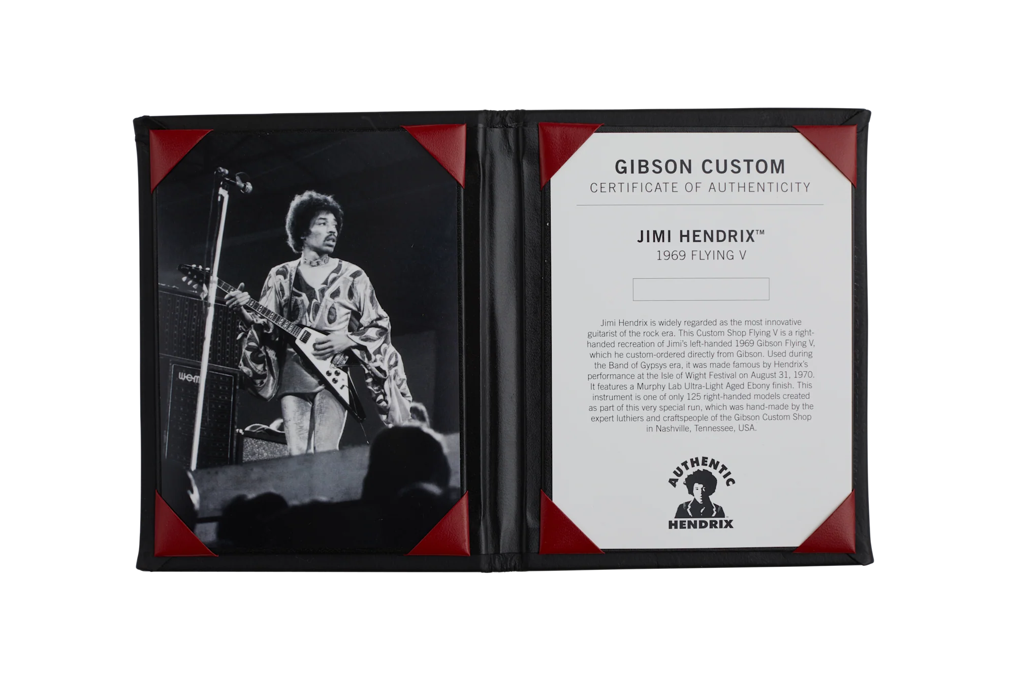 Gibson Custom Jimi Hendrix™ 1969 Flying V, Aged Ebony 12 Gibson Custom Jimi Hendrix™ 1969 Flying V, Aged Ebony