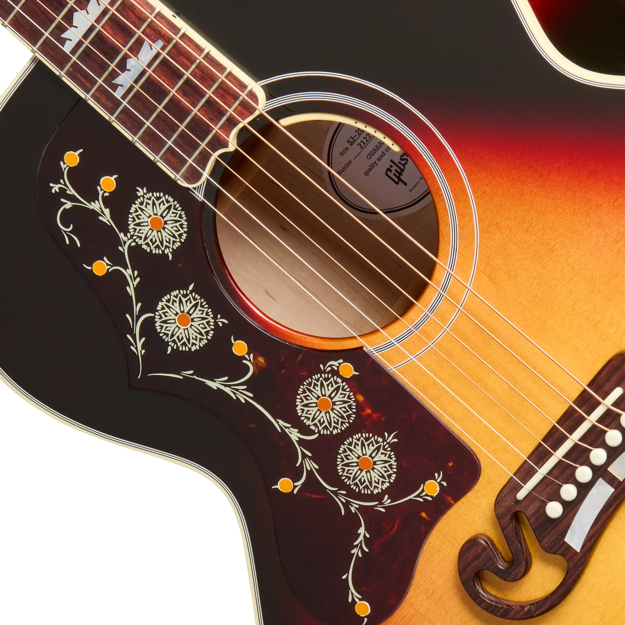 Gibson SJ-200 Standard, Left-Handed, Tri Burst 7 Gibson SJ-200 Standard, Left-Handed, Tri Burst