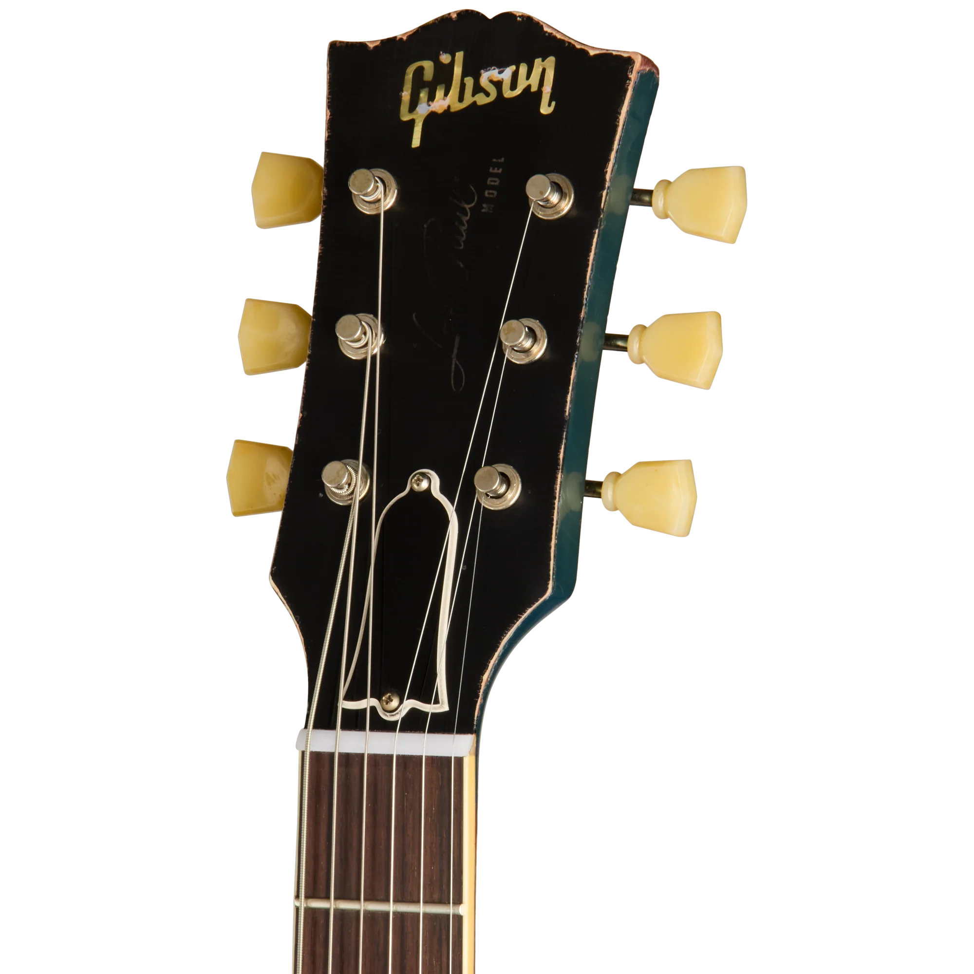 Gibson Custom 1957 Les Paul Standard Reissue, Ultra Heavy Aged, Inverness Green and Pelham Blue Over Goldtop 5 Gibson Custom 1957 Les Paul Standard Reissue, Ultra Heavy Aged, Inverness Green and Pelham Blue Over Goldtop