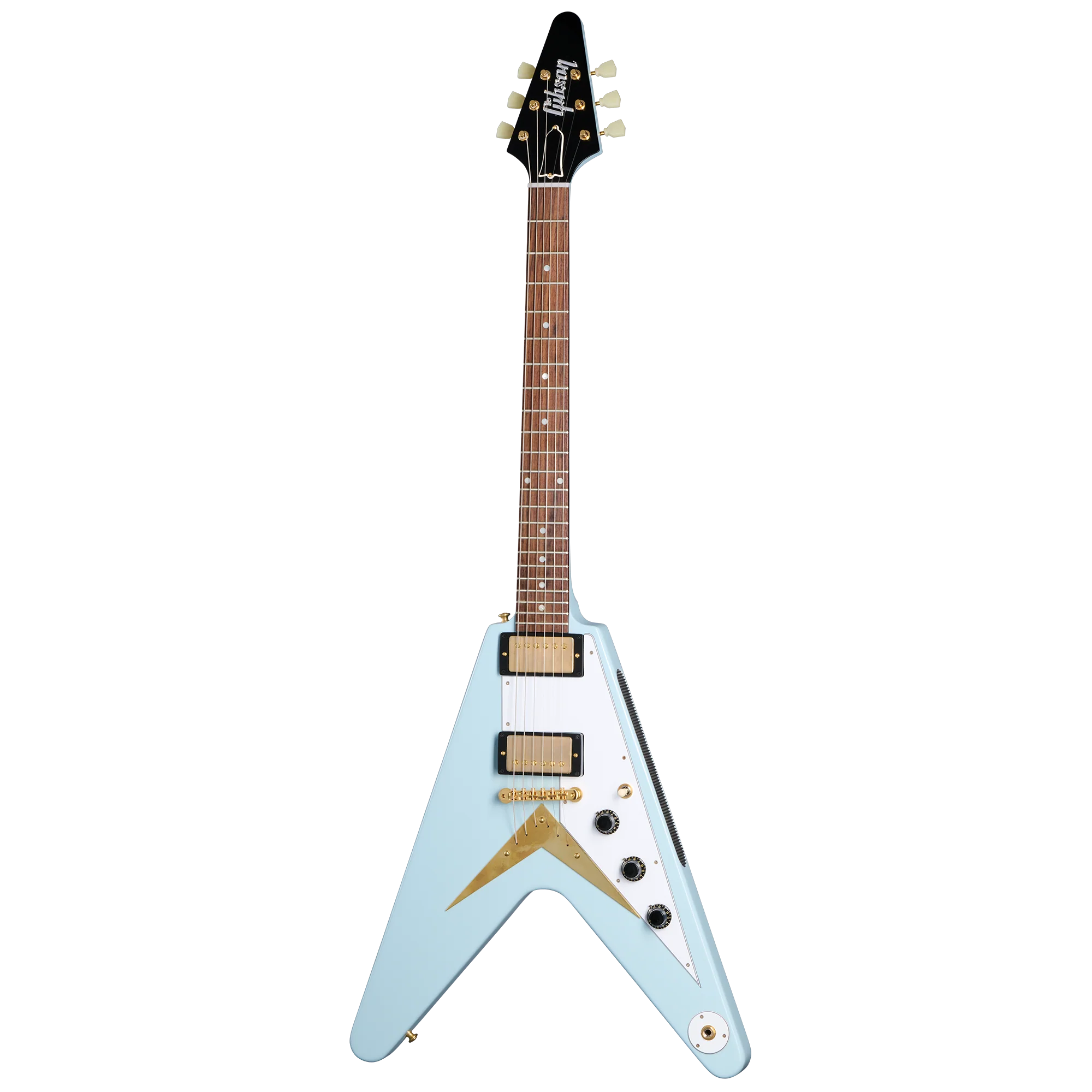 Gibson Custom 1958 Korina Flying V Reissue, Frost Blue VOS 3 Gibson Custom 1958 Korina Flying V Reissue, Frost Blue VOS