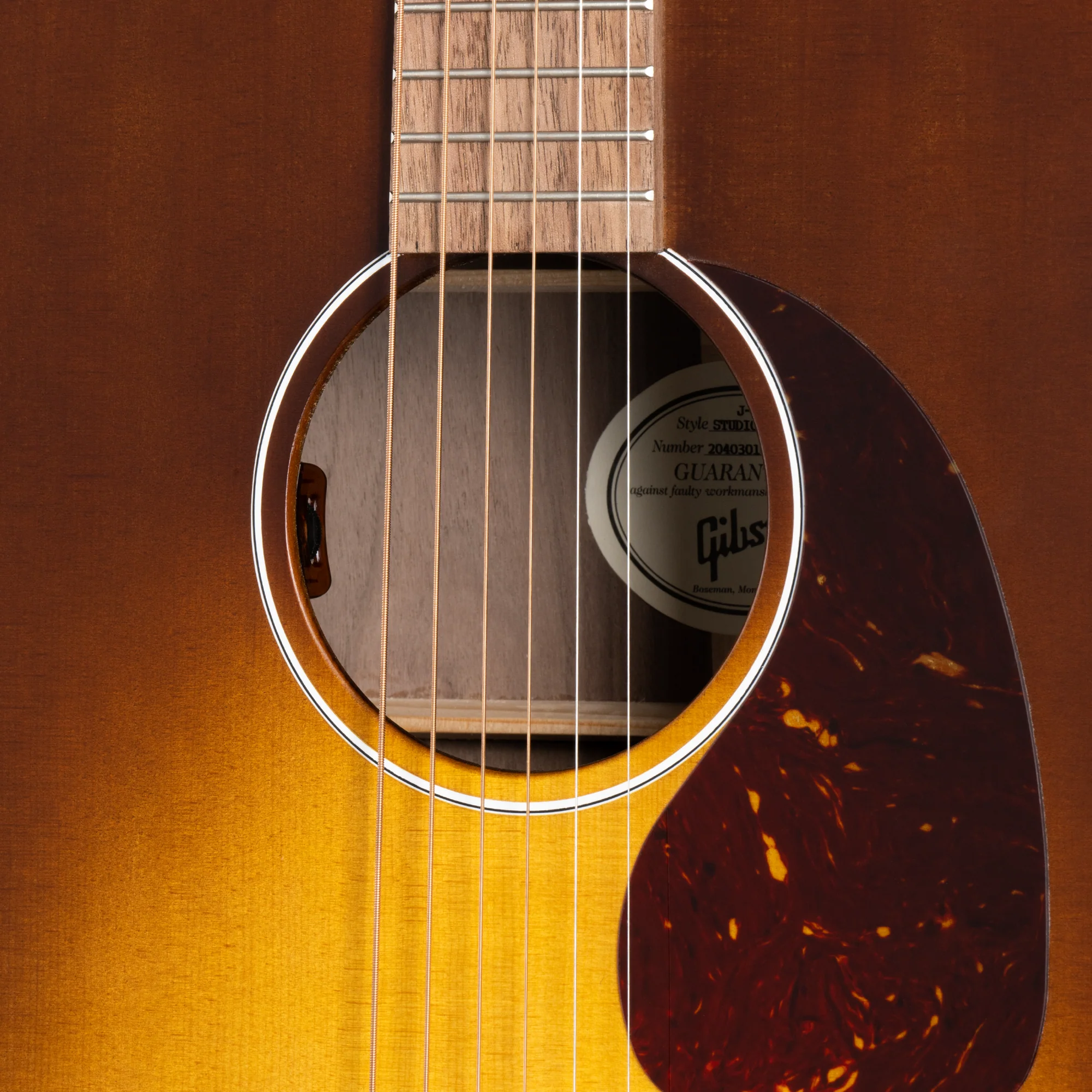 Gibson J-45 Studio Walnut, Left Handed, Satin Walnut Burst 7 Gibson J-45 Studio Walnut, Left Handed, Satin Walnut Burst