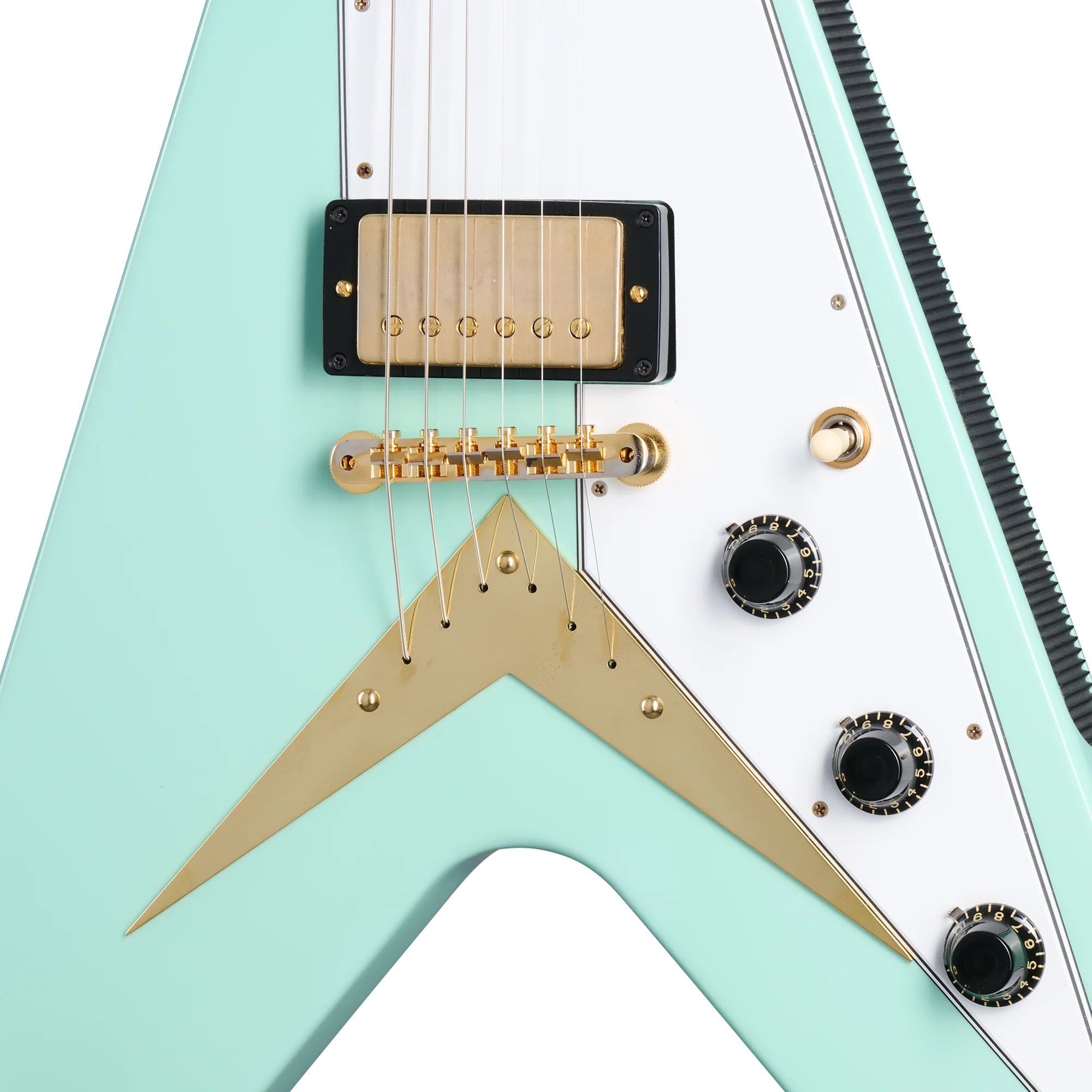 Gibson Custom 1958 Korina Flying V Reissue, Kerry Green VOS 6 Gibson Custom 1958 Korina Flying V Reissue, Kerry Green VOS