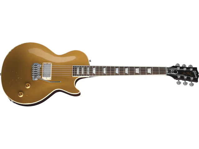 Gibson Custom Joe Perry "Gold Rush" Les Paul Axcess, Aged Antique Gold (Aged Brown/Pink Reissue 5-Latch Case Included) 7 Gibson Custom Joe Perry "Gold Rush" Les Paul Axcess, Aged Antique Gold (Aged Brown/Pink Reissue 5-Latch Case Included)