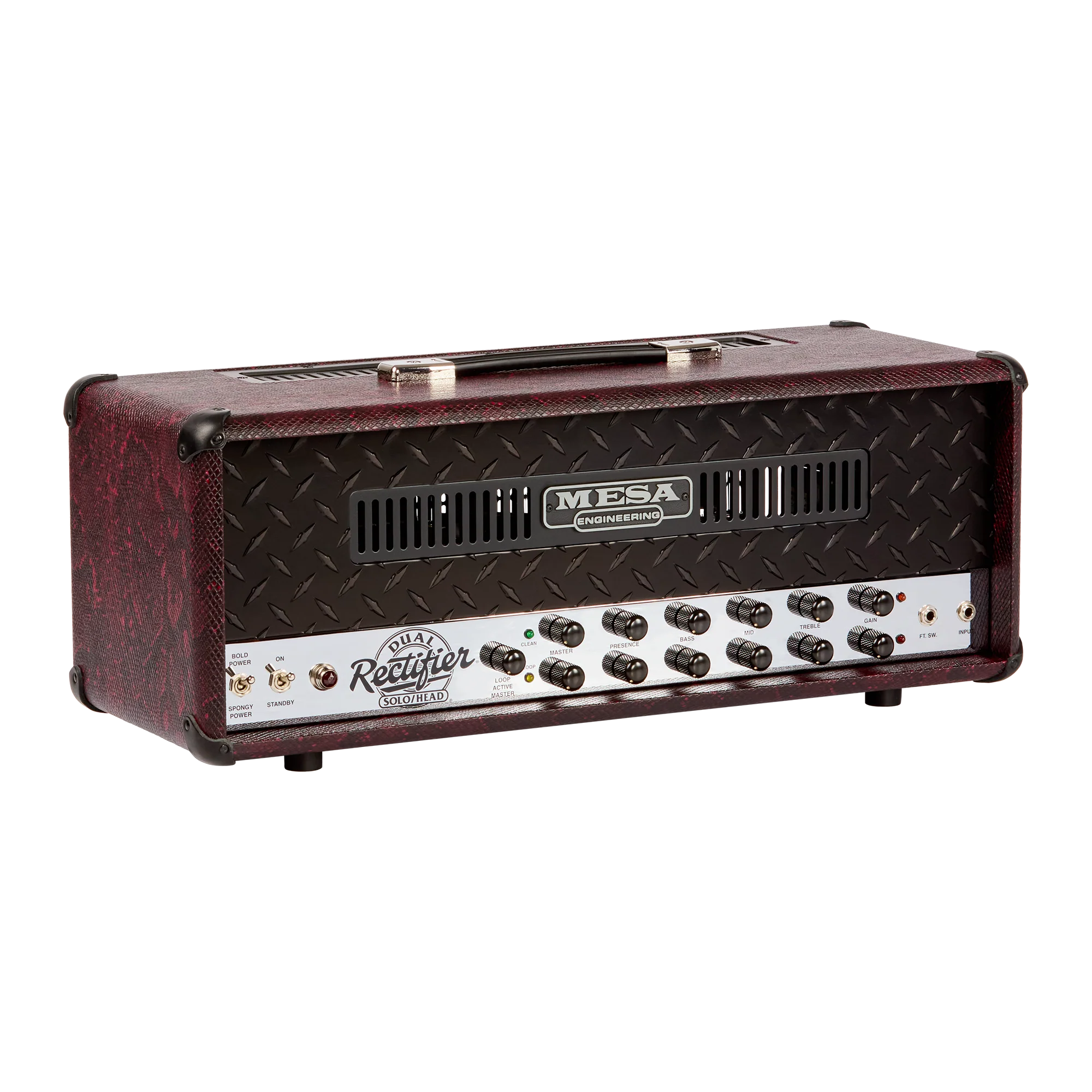 Mesa/Boogie Custom Configured 90s Dual Rectifier Head, Burgundy Python 3 Mesa/Boogie Custom Configured 90s Dual Rectifier Head, Burgundy Python