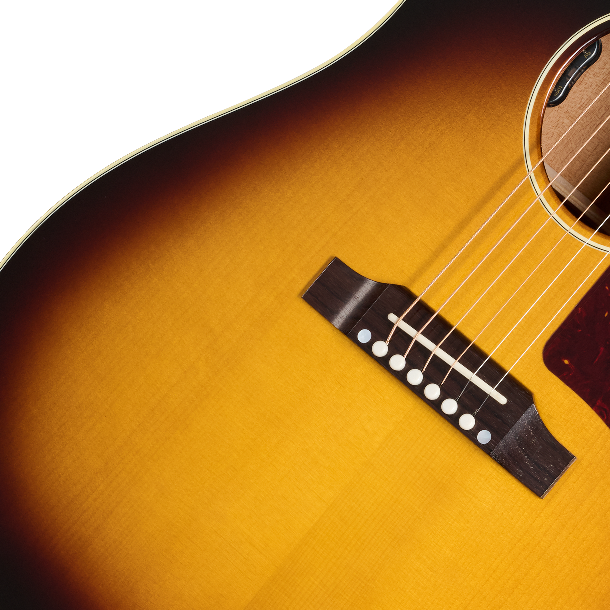 Gibson Custom J-45 50s with Red Spruce Top, Wide Vintage Sunburst 8 Gibson Custom J-45 50s with Red Spruce Top, Wide Vintage Sunburst