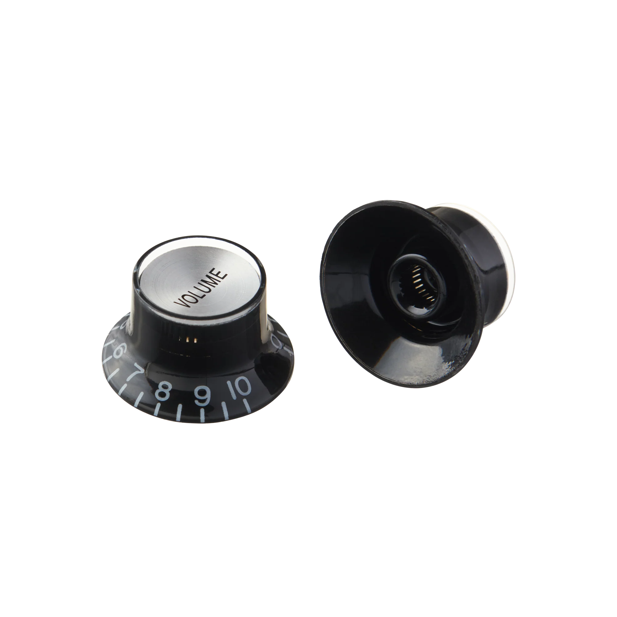 Gibson Top Hat Knobs, Black with Silver Inserts, 4 pack 3 Gibson Top Hat Knobs, Black with Silver Inserts, 4 pack