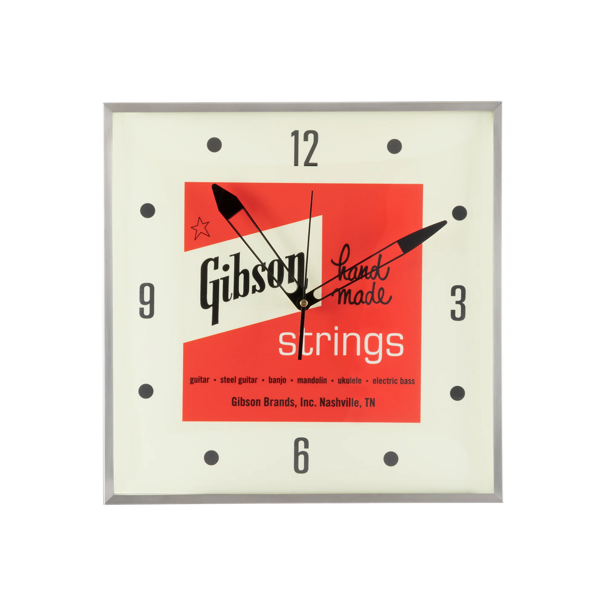 Gibson Vintage Lighted Wall Clock, Handmade Strings