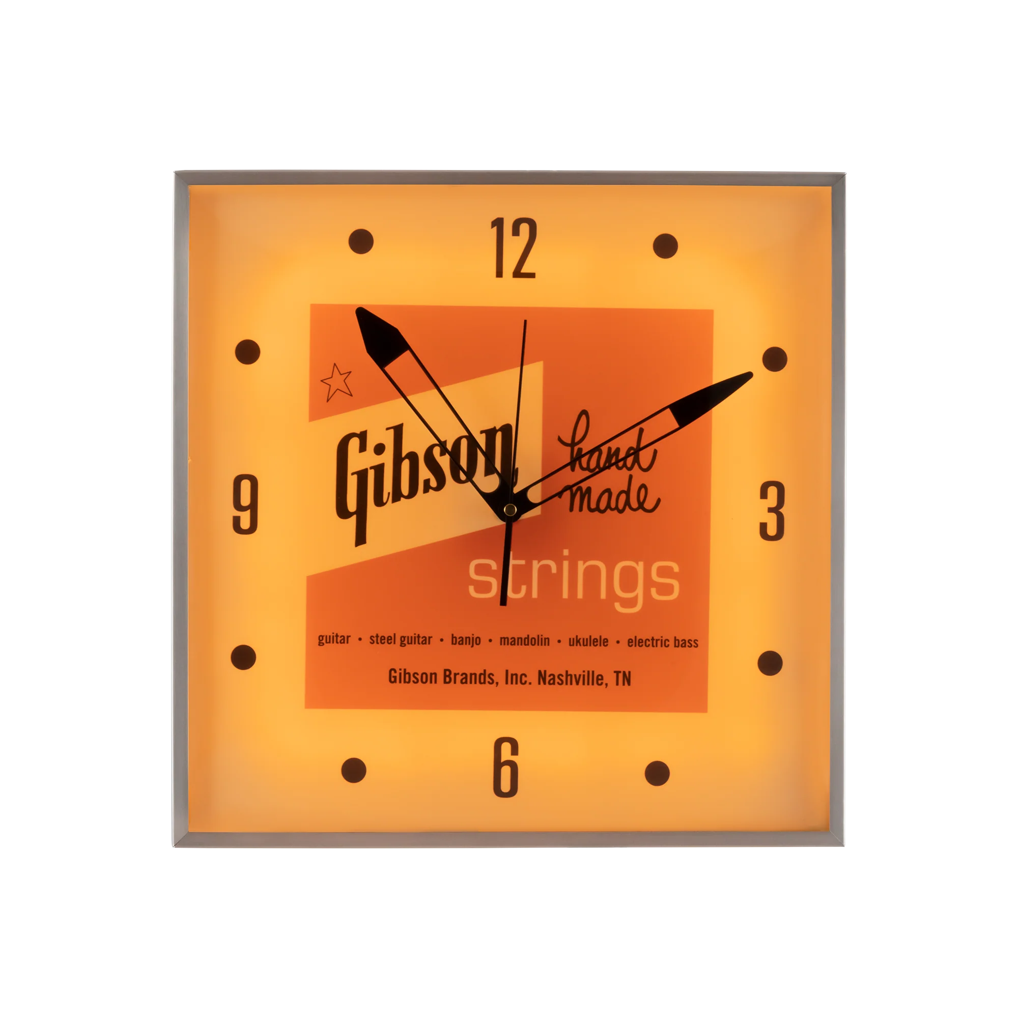 Gibson Vintage Lighted Wall Clock, Handmade Strings 2 Gibson Vintage Lighted Wall Clock, Handmade Strings