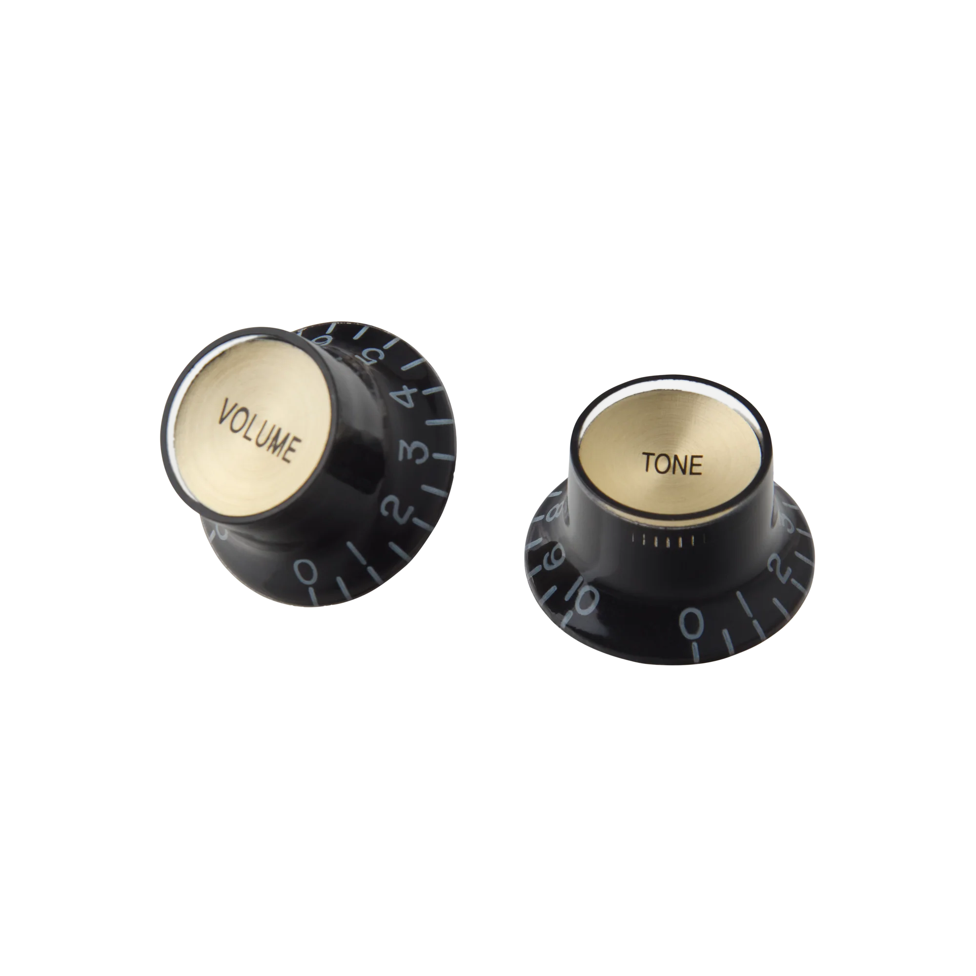 Gibson Top Hat Knobs, Black with Gold Inserts, 4 pack 2 Gibson Top Hat Knobs, Black with Gold Inserts, 4 pack