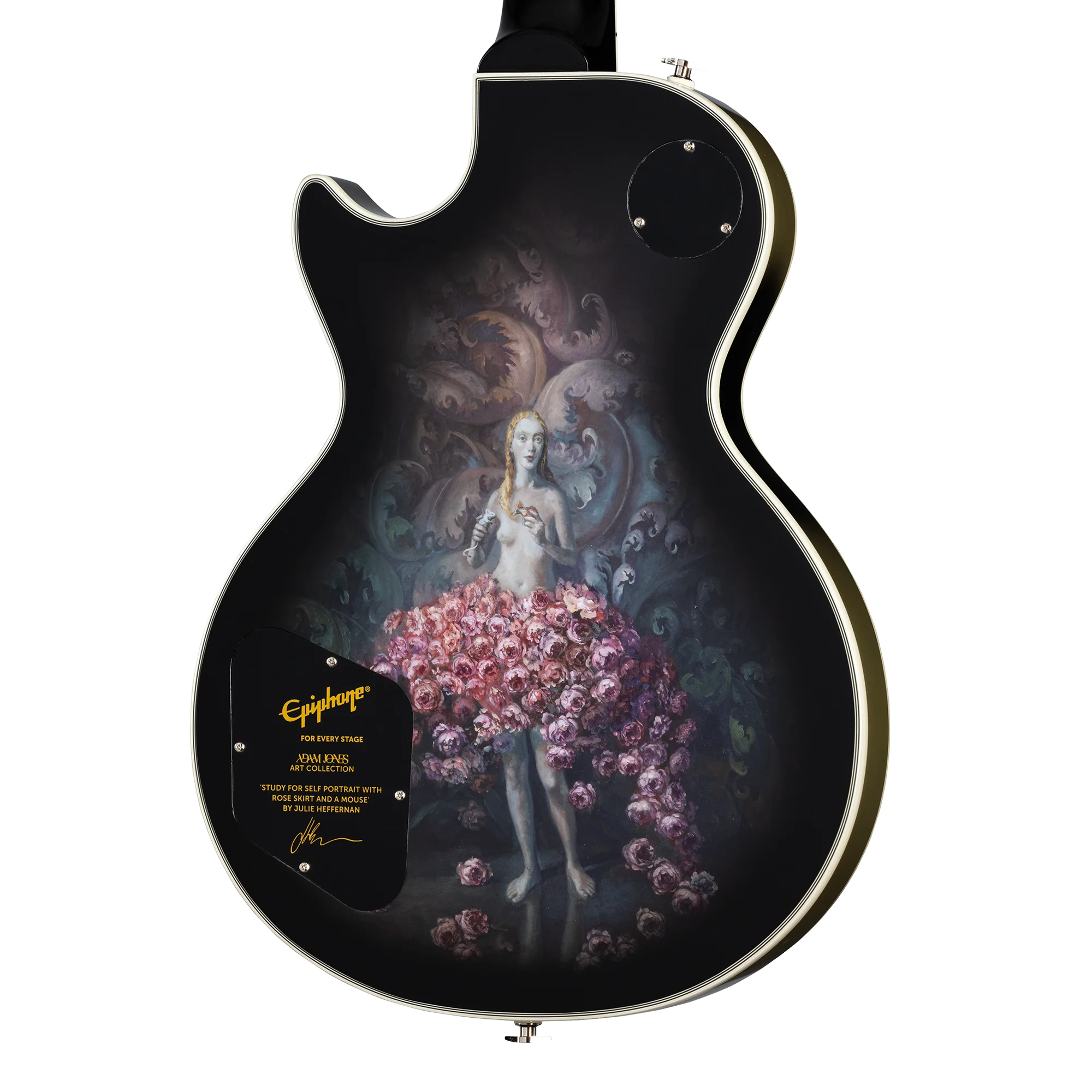 Epiphone Adam Jones Les Paul Custom Art Collection: Julie Heffernan's “Study For Self-Portrait with Rose Skirt and a Mouse", Antique Silverburst