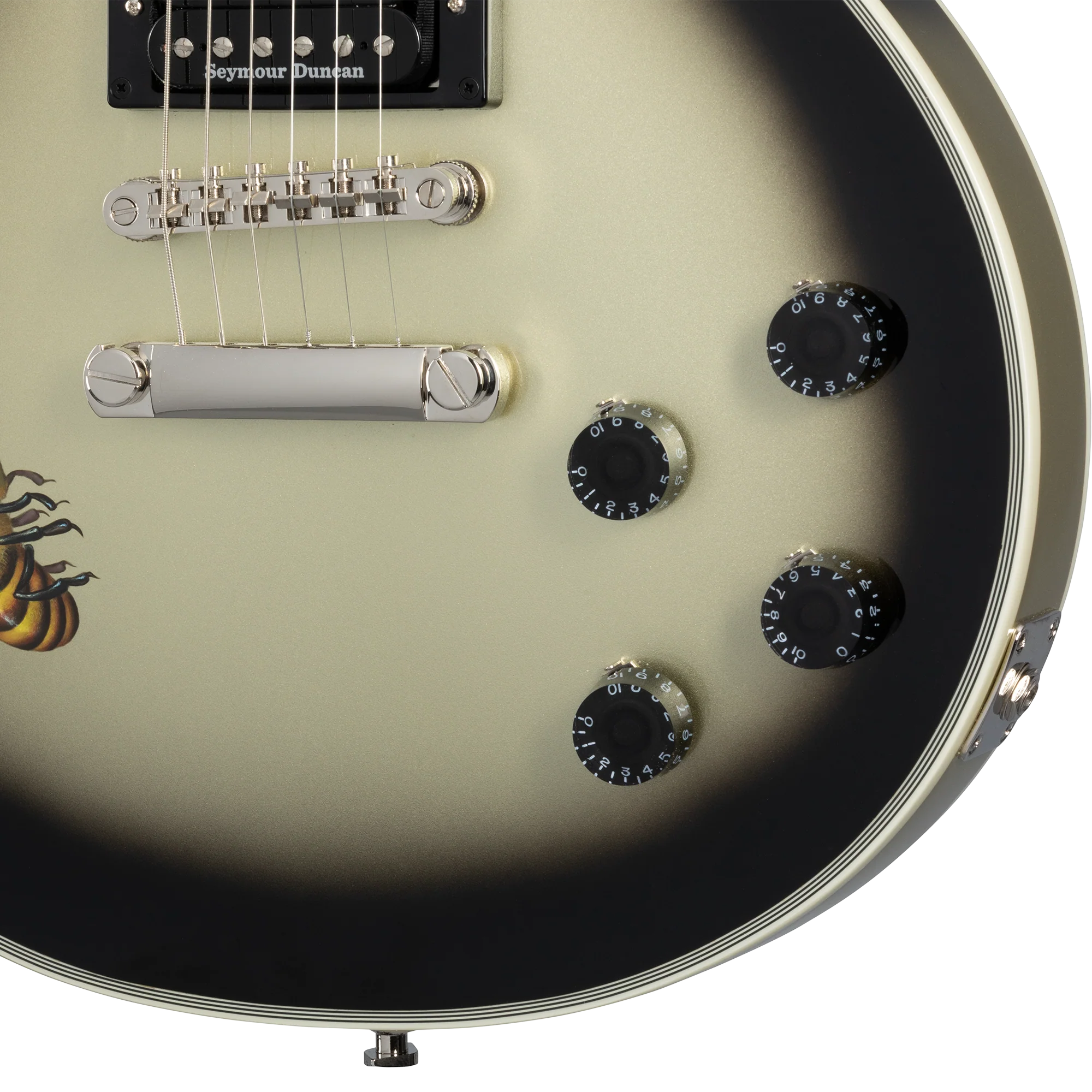 Epiphone Adam Jones Les Paul Custom Art Collection: Mark Ryden’s “Queen Bee” , Antique Silverburst 8 Epiphone Adam Jones Les Paul Custom Art Collection: Mark Ryden’s “Queen Bee” , Antique Silverburst