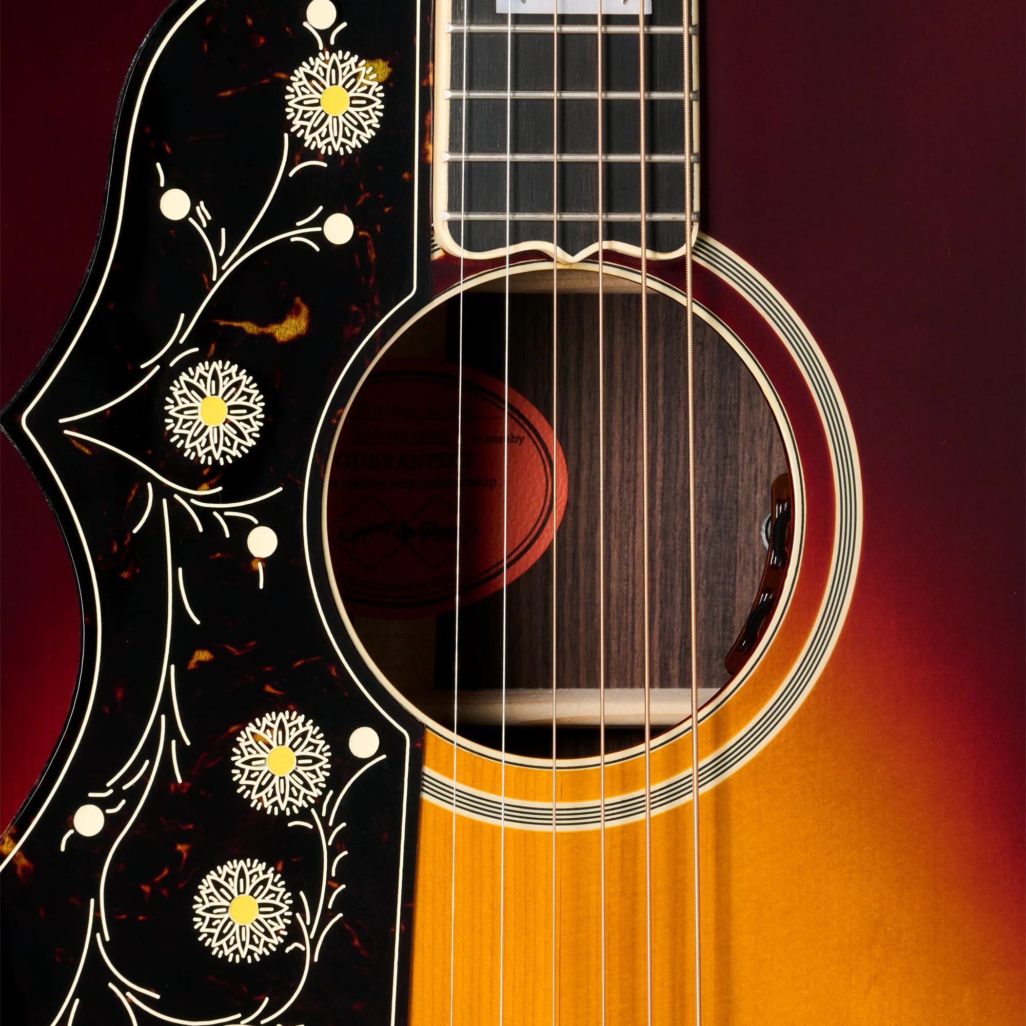 Epiphone IGC Pre-War SJ-200 Rosewood Reissue, Left-Handed, Vintage Sunburst 7 Epiphone IGC Pre-War SJ-200 Rosewood Reissue, Left-Handed, Vintage Sunburst