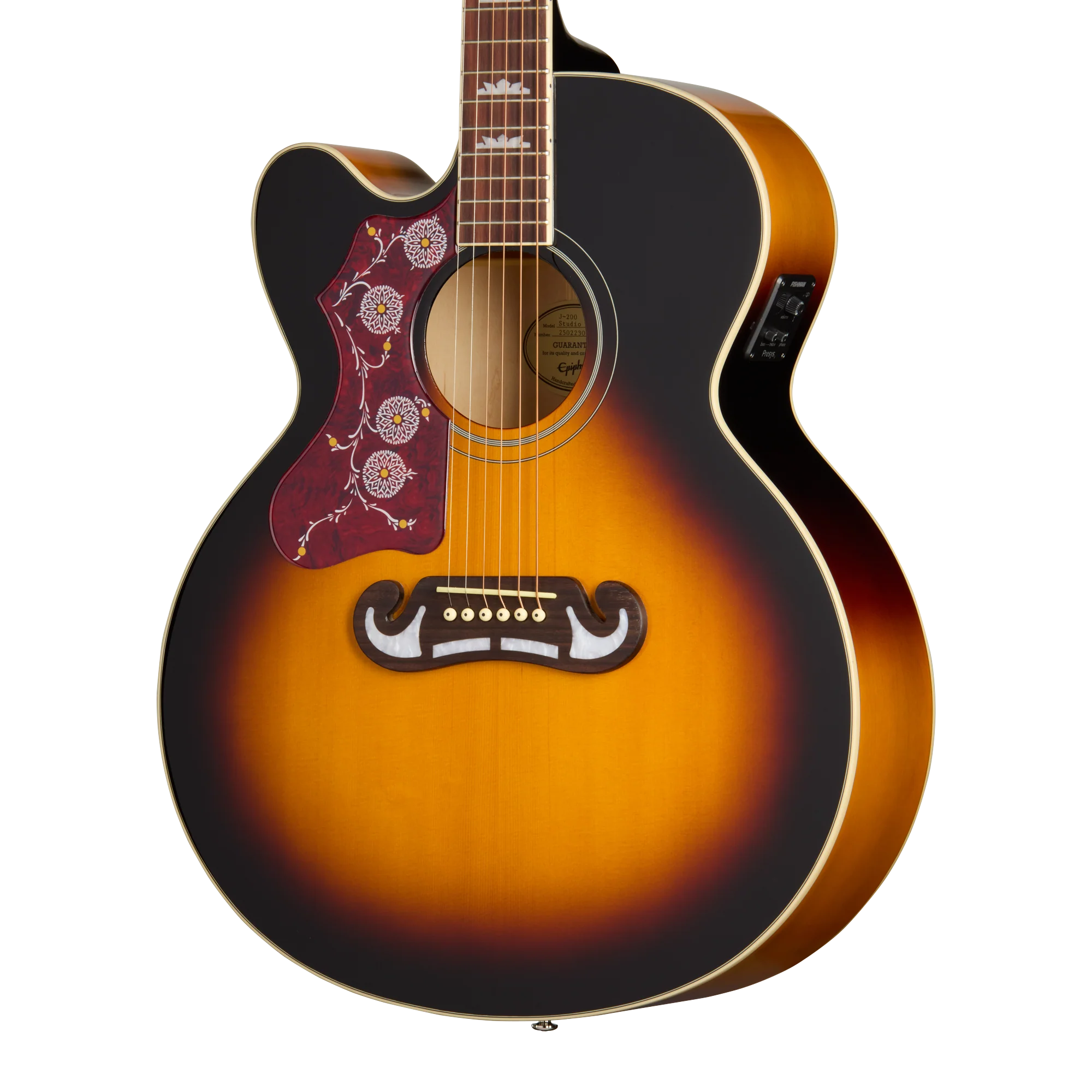 Epiphone J-200 Studio EC, Left-Handed, Vintage Sunburst
