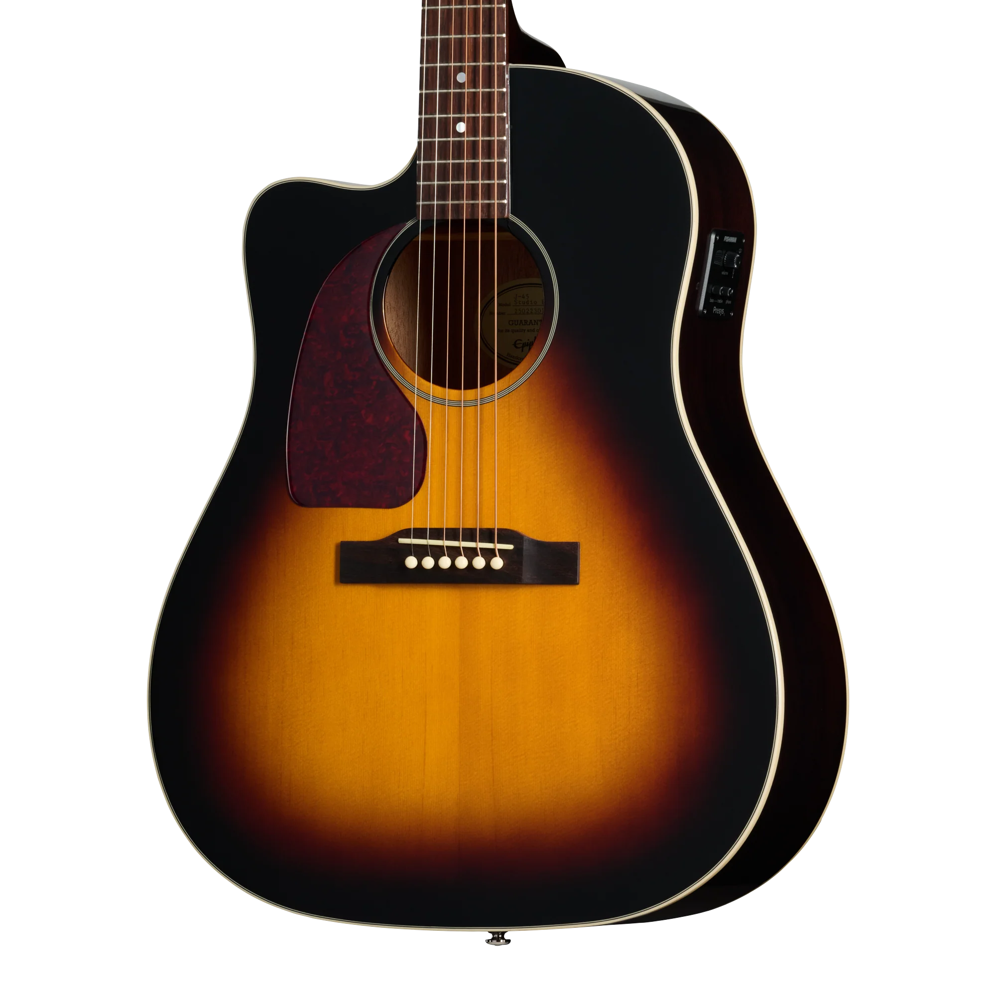 Epiphone J-45 Studio EC, Left-Handed, Vintage Sunburst