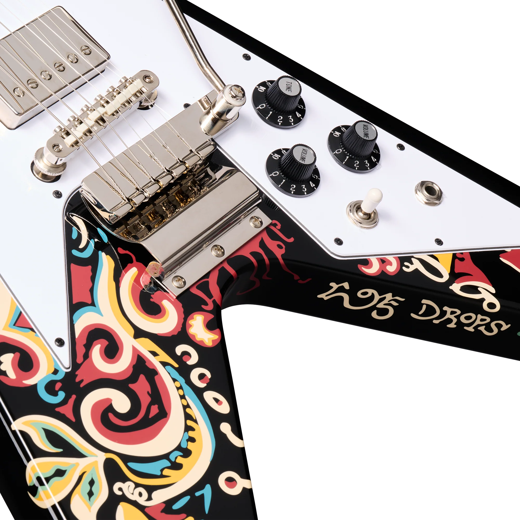 Epiphone Jimi Hendrix™ "Love Drops" Flying V, Ebony 10 Epiphone Jimi Hendrix™ "Love Drops" Flying V, Ebony