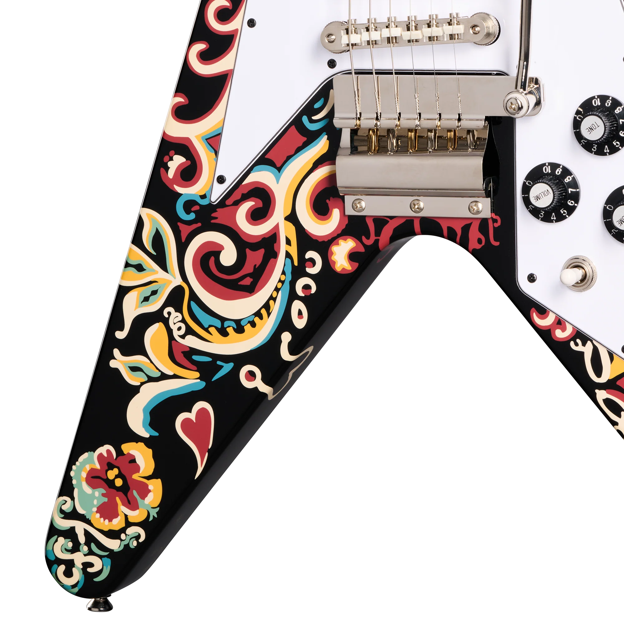 Epiphone Jimi Hendrix™ "Love Drops" Flying V, Ebony 8 Epiphone Jimi Hendrix™ "Love Drops" Flying V, Ebony