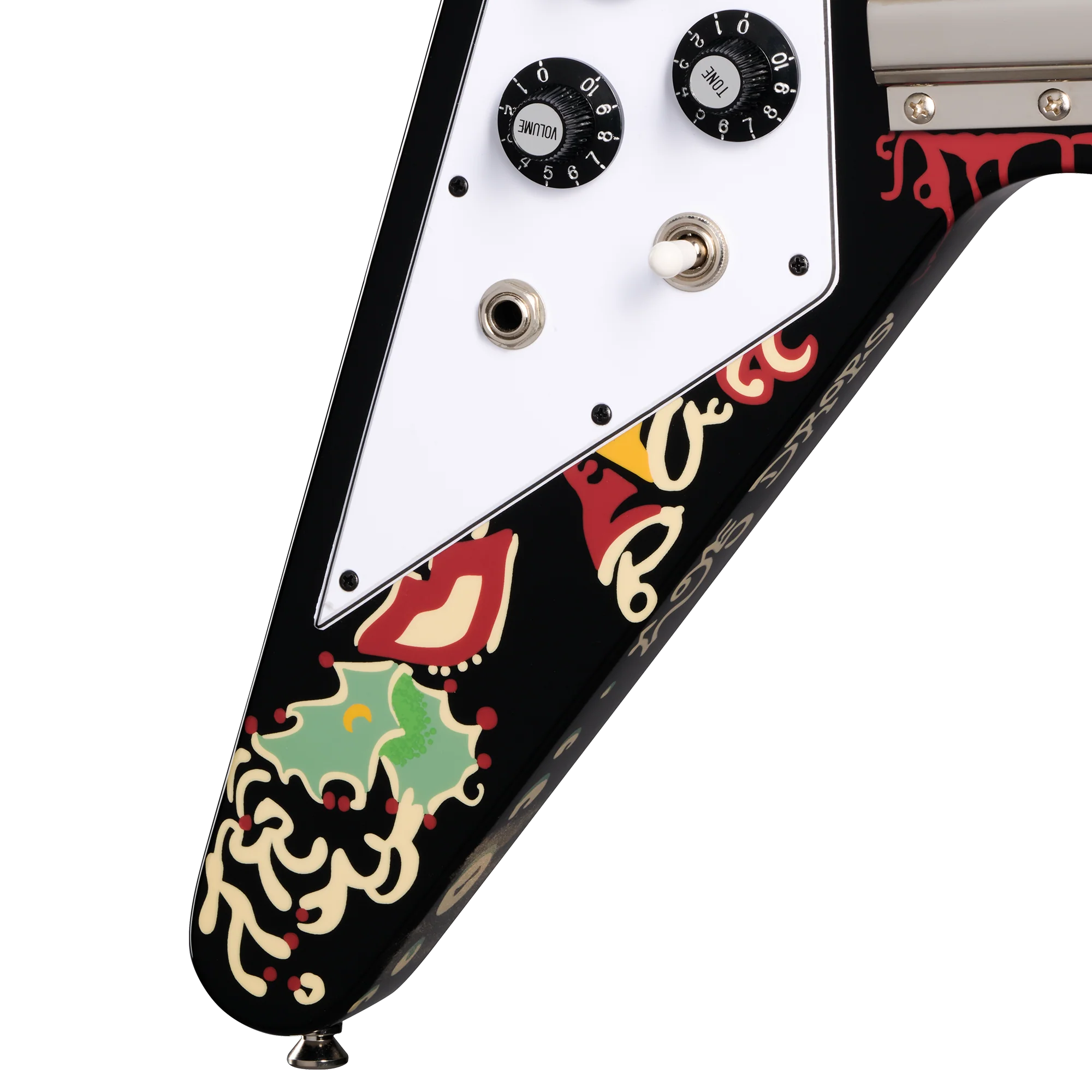 Epiphone Inspired by Gibson Custom Jimi Hendrix™ "Love Drops" Flying V, Left-Handed, Ebony 8 Epiphone Inspired by Gibson Custom Jimi Hendrix™ "Love Drops" Flying V, Left-Handed, Ebony