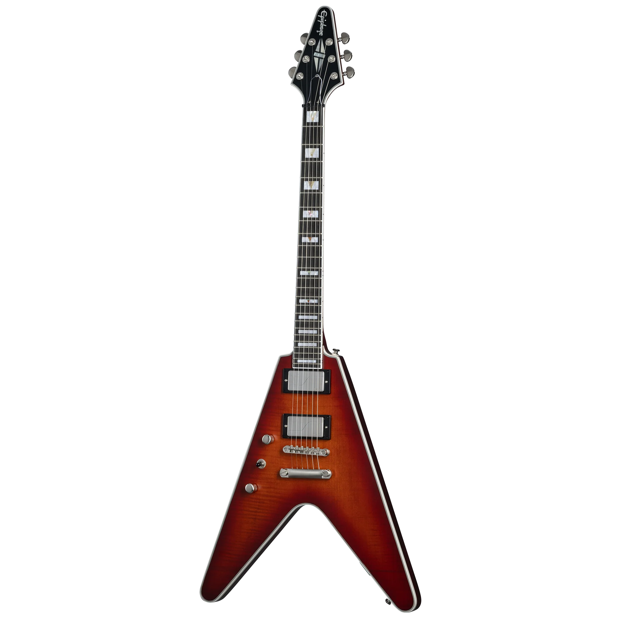 Epiphone Flying V Prophecy, Left-Handed, Aged Bengal Tiger Burst, Exclusive 3 Epiphone Flying V Prophecy, Left-Handed, Aged Bengal Tiger Burst, Exclusive
