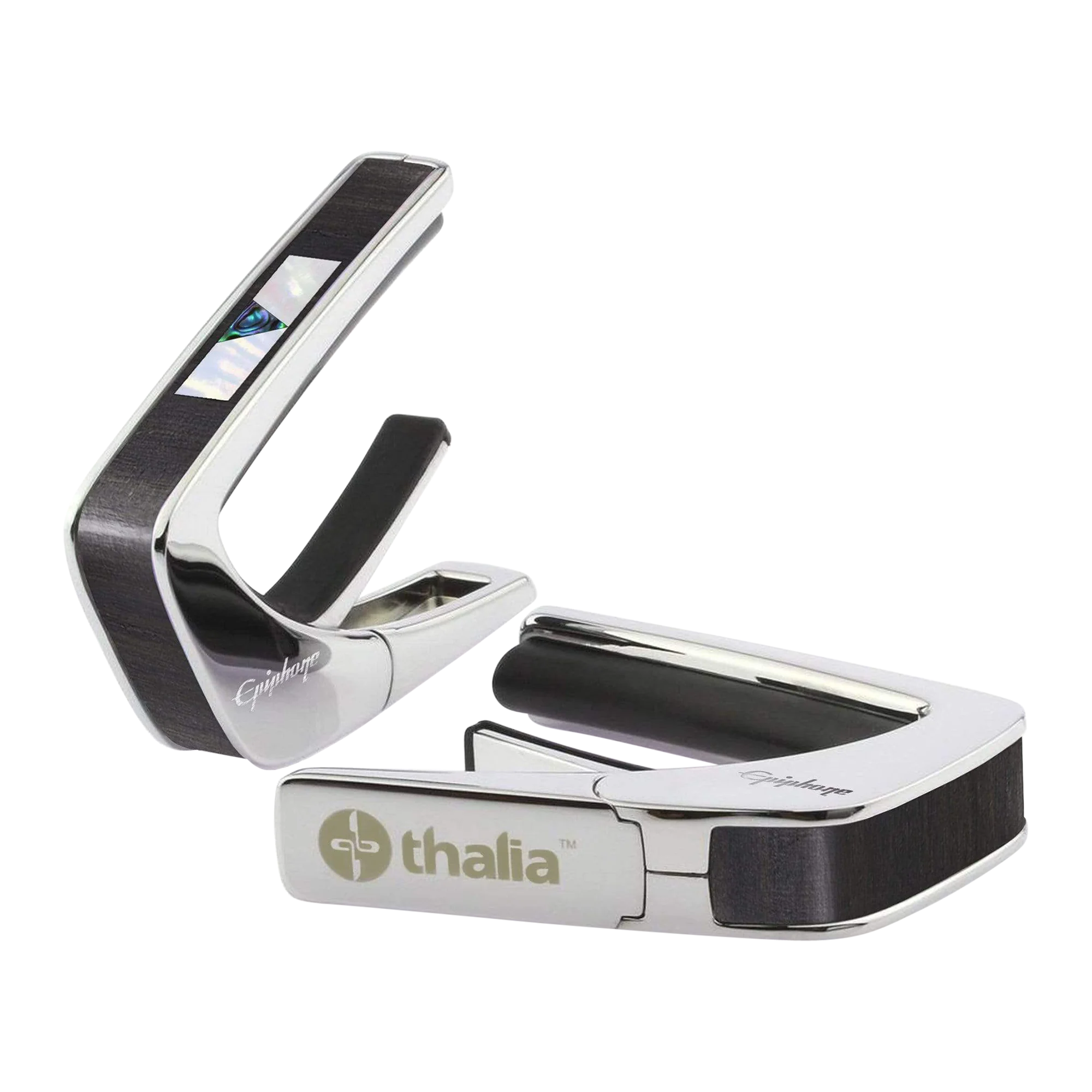 Epiphone V-Block Ebony Capo, Chrome, Exclusive