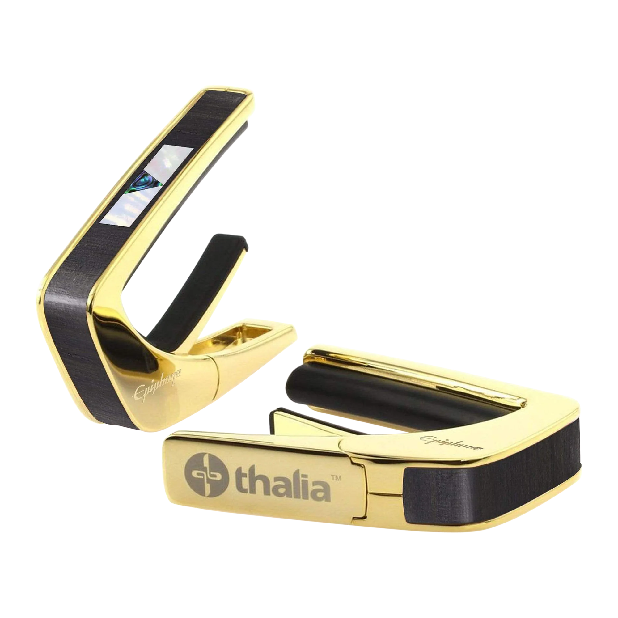 Epiphone V-Block Ebony Capo, 24K Gold, Exclusive