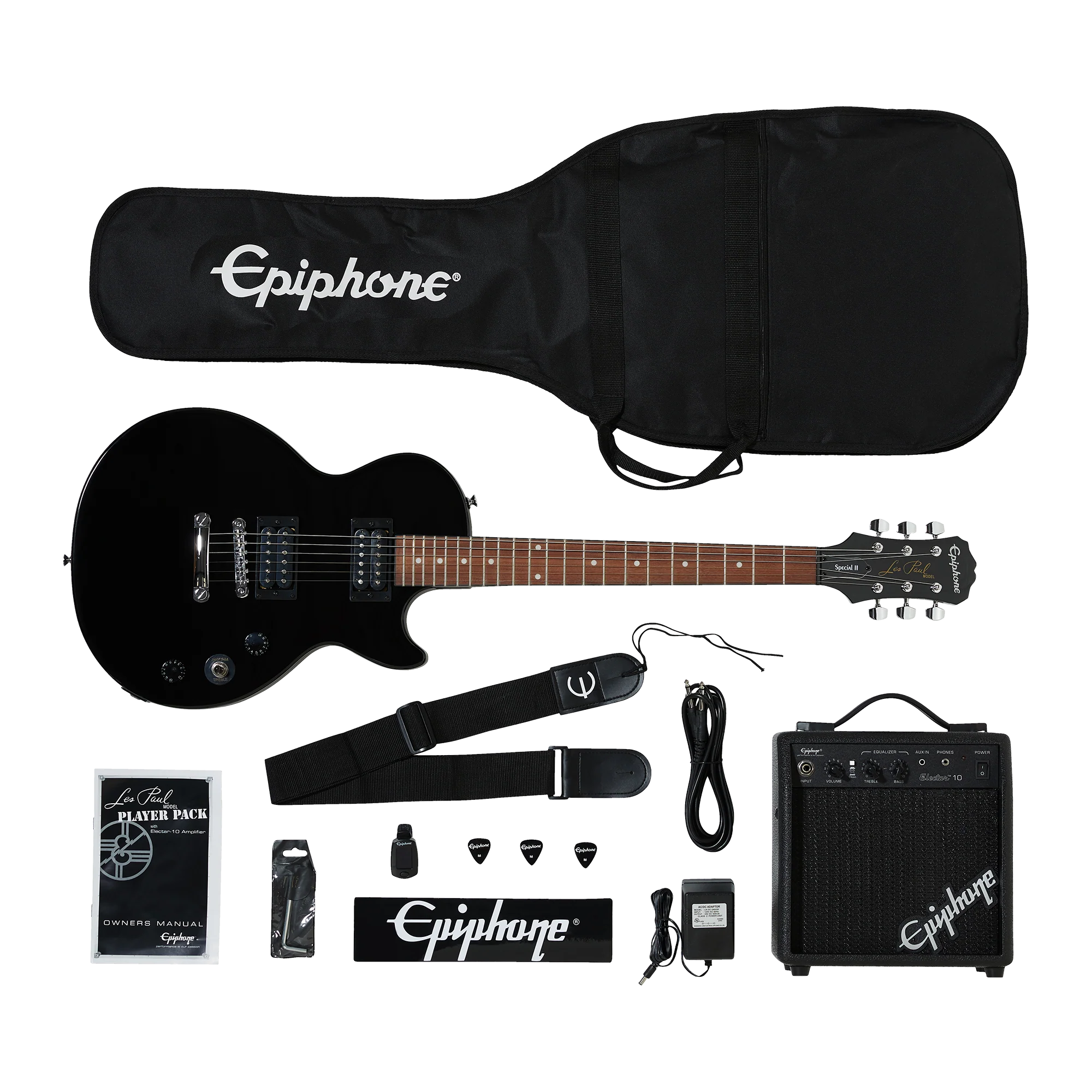 Epiphone Les Paul Player Pack 120V, Ebony