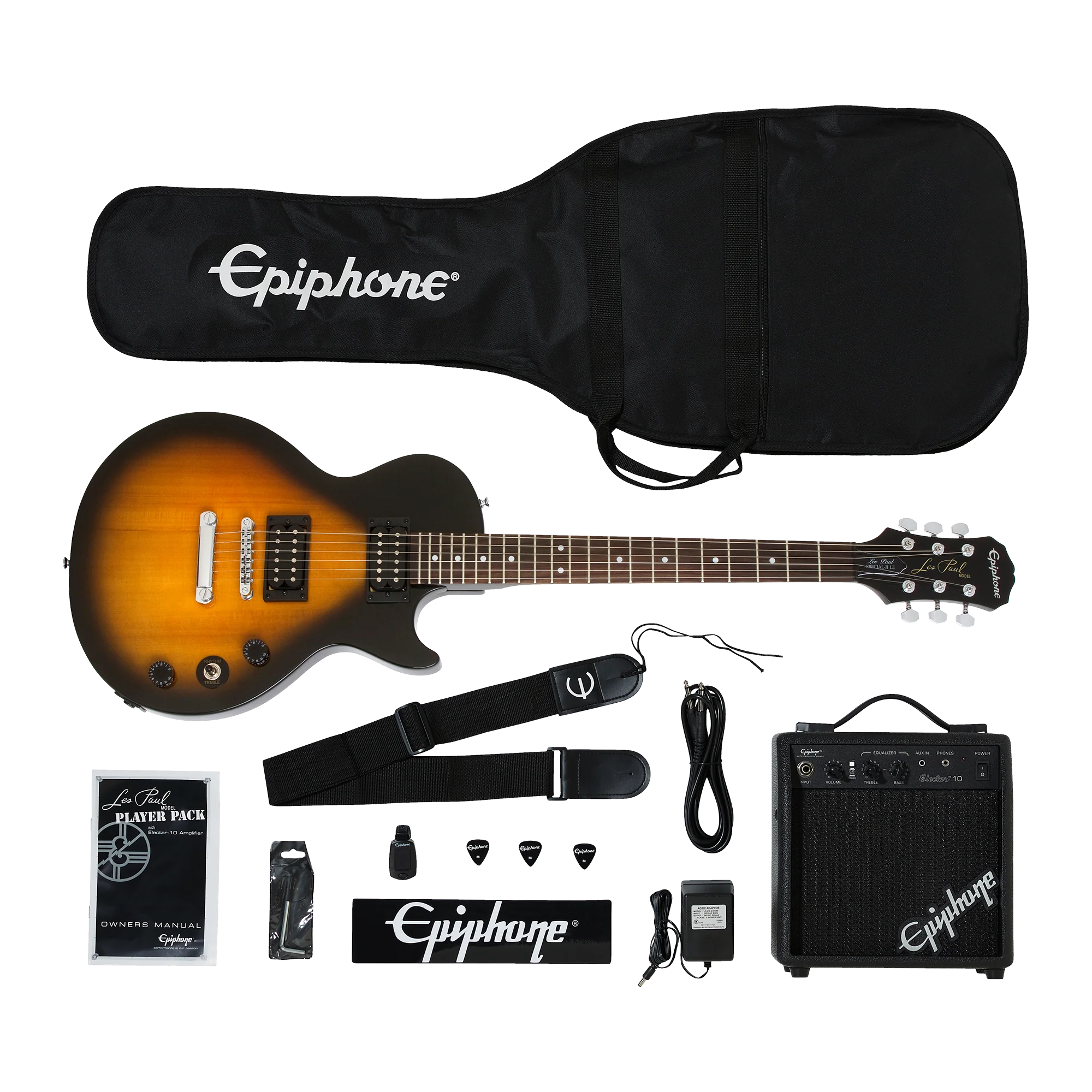 Epiphone Les Paul Player Pack 120V, Vintage Sunburst