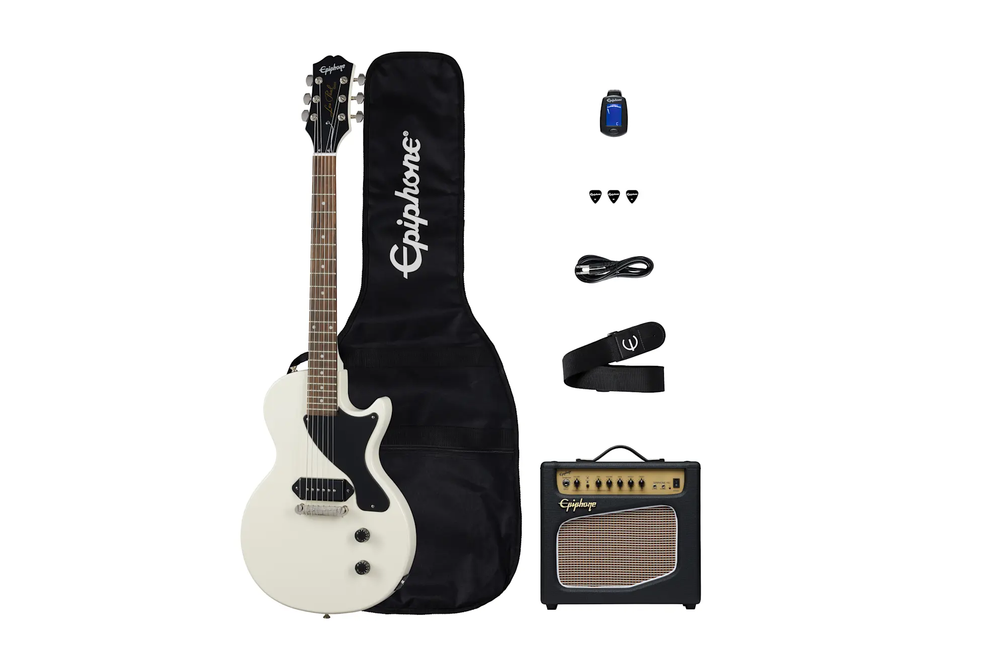 Epiphone Billie Joe Armstrong Les Paul Junior Player Pack, Classic White