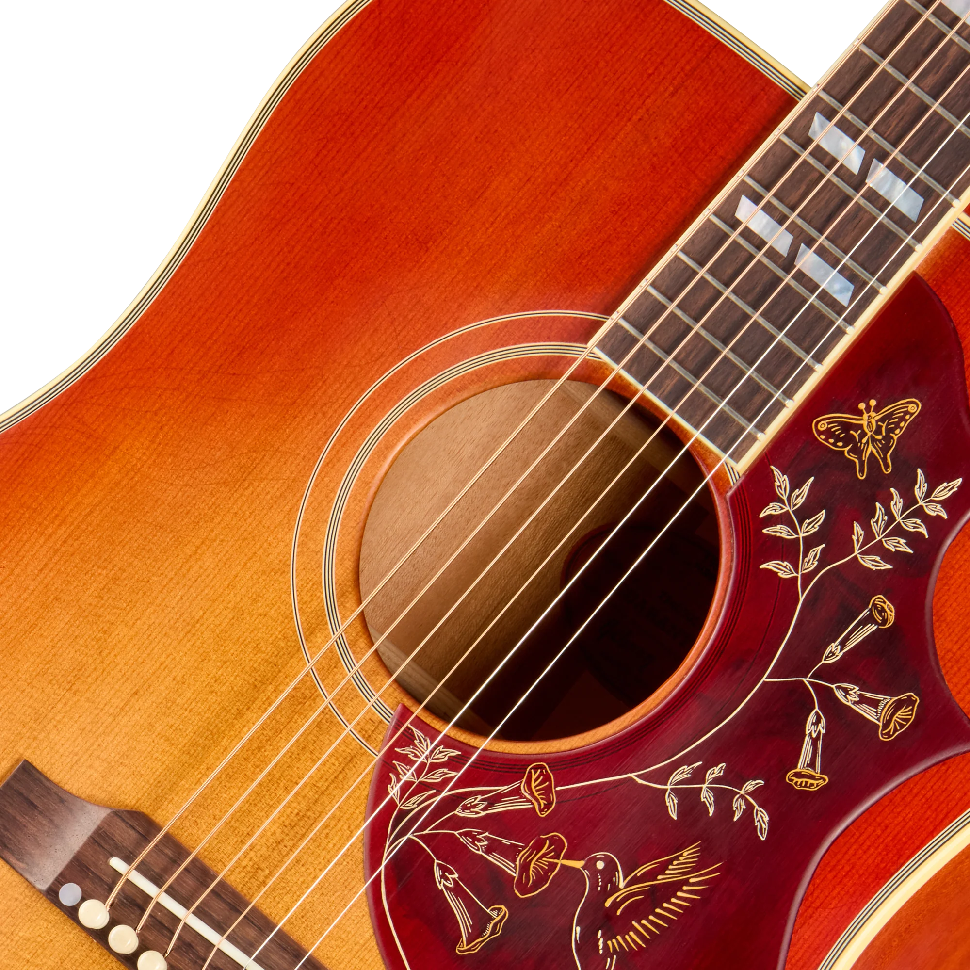 Gibson Custom 1960 Hummingbird Reissue, Ultra Light Aged, Washed Cherry Sunburst 7 Gibson Custom 1960 Hummingbird Reissue, Ultra Light Aged, Washed Cherry Sunburst