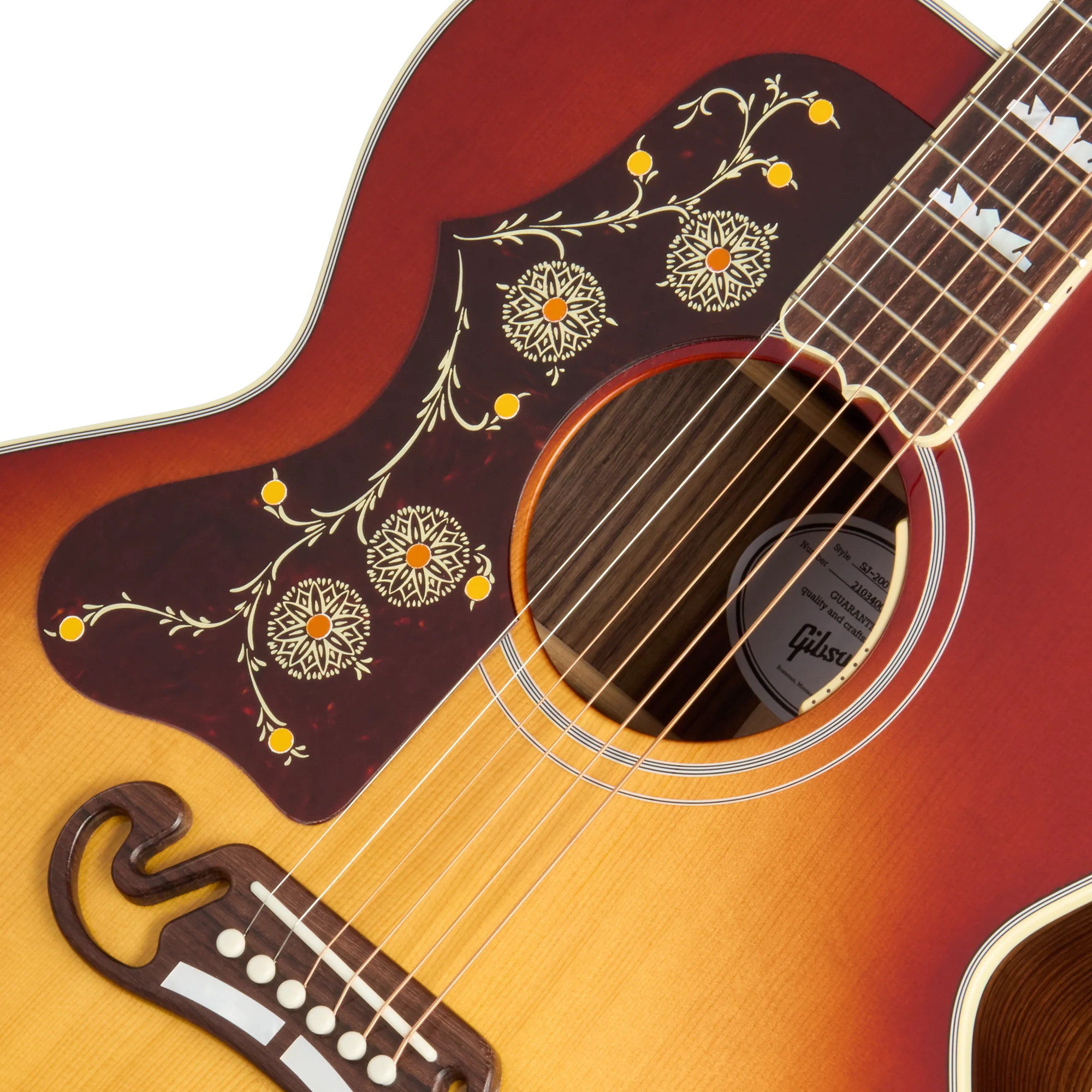 Gibson SJ-200 Standard Rosewood, Left-Handed, Rosewood Burst 7 Gibson SJ-200 Standard Rosewood, Left-Handed, Rosewood Burst