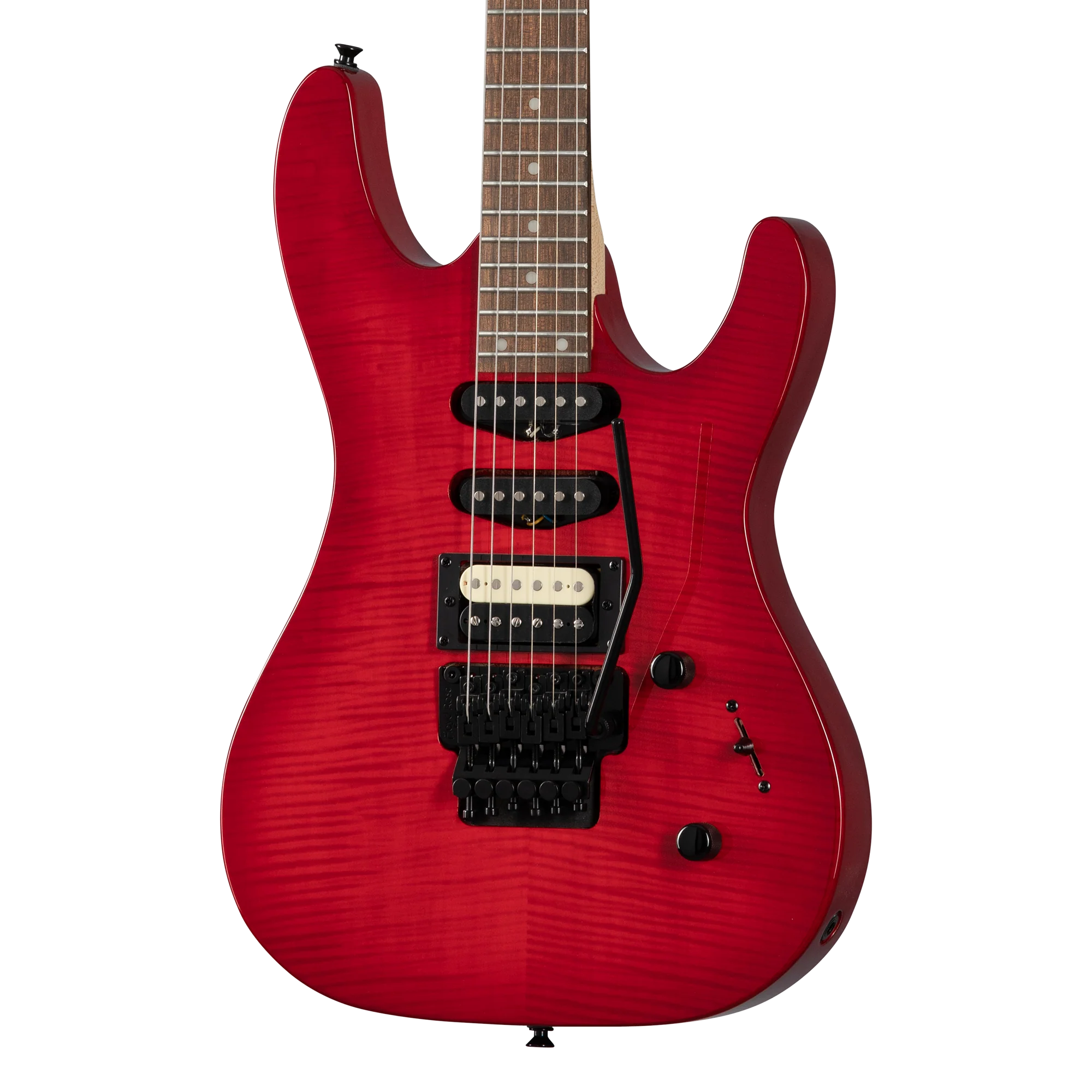 Kramer Striker Figured HSS, Floyd Rose, Transparent Red