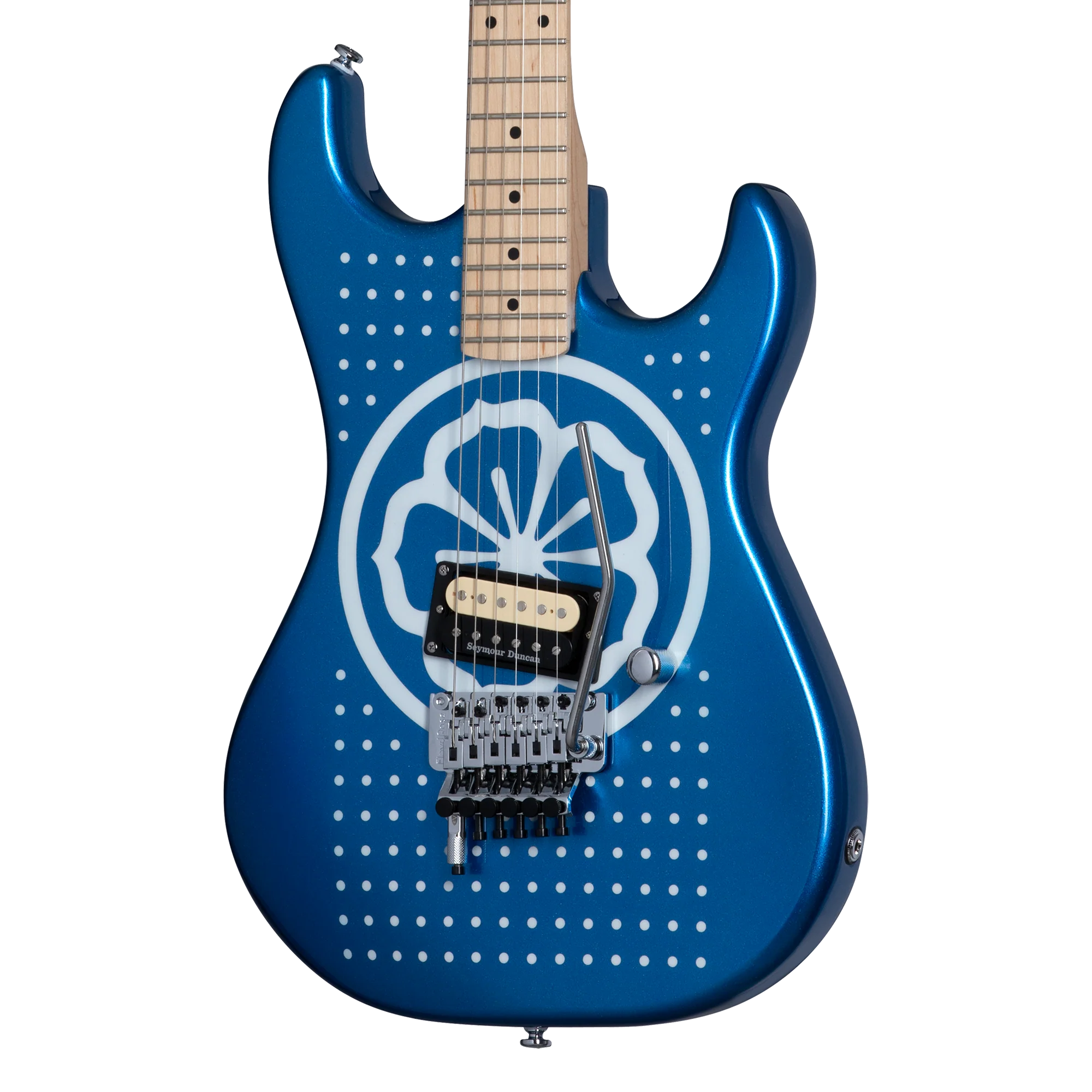 Kramer  Baretta, Custom Graphics, “White Lotus” (EVH® D-Tuna; Incl. Premium Soft Case), White Lotus Candy Blue