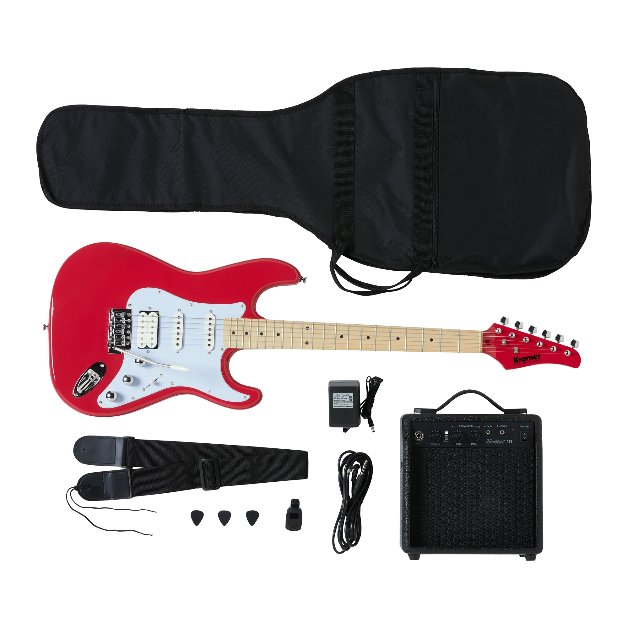 Kramer Focus Electric Guitar Player Pack 220V, Red 4 Kramer Focus Electric Guitar Player Pack 220V, Red