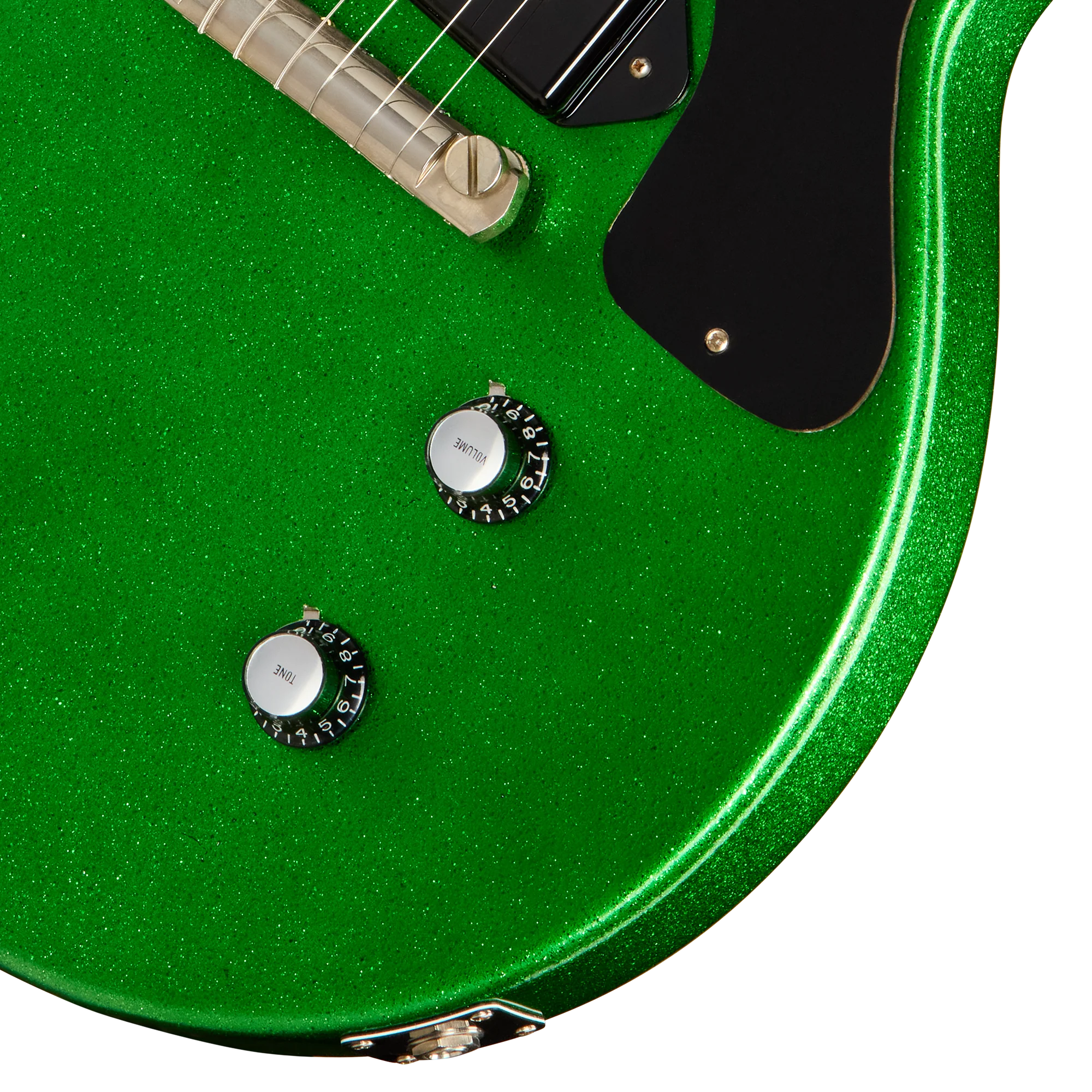 Gibson Custom 1960 Les Paul Junior Double Cut Reissue, VOS, Green Sparkle 8 Gibson Custom 1960 Les Paul Junior Double Cut Reissue, VOS, Green Sparkle
