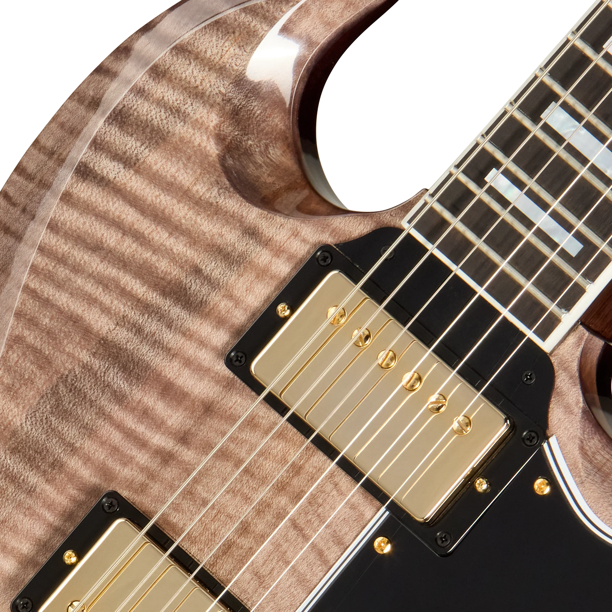 Gibson Custom SG Custom with Figured Maple Heartwood Top, Gloss, Light Charcoal 7 Gibson Custom SG Custom with Figured Maple Heartwood Top, Gloss, Light Charcoal