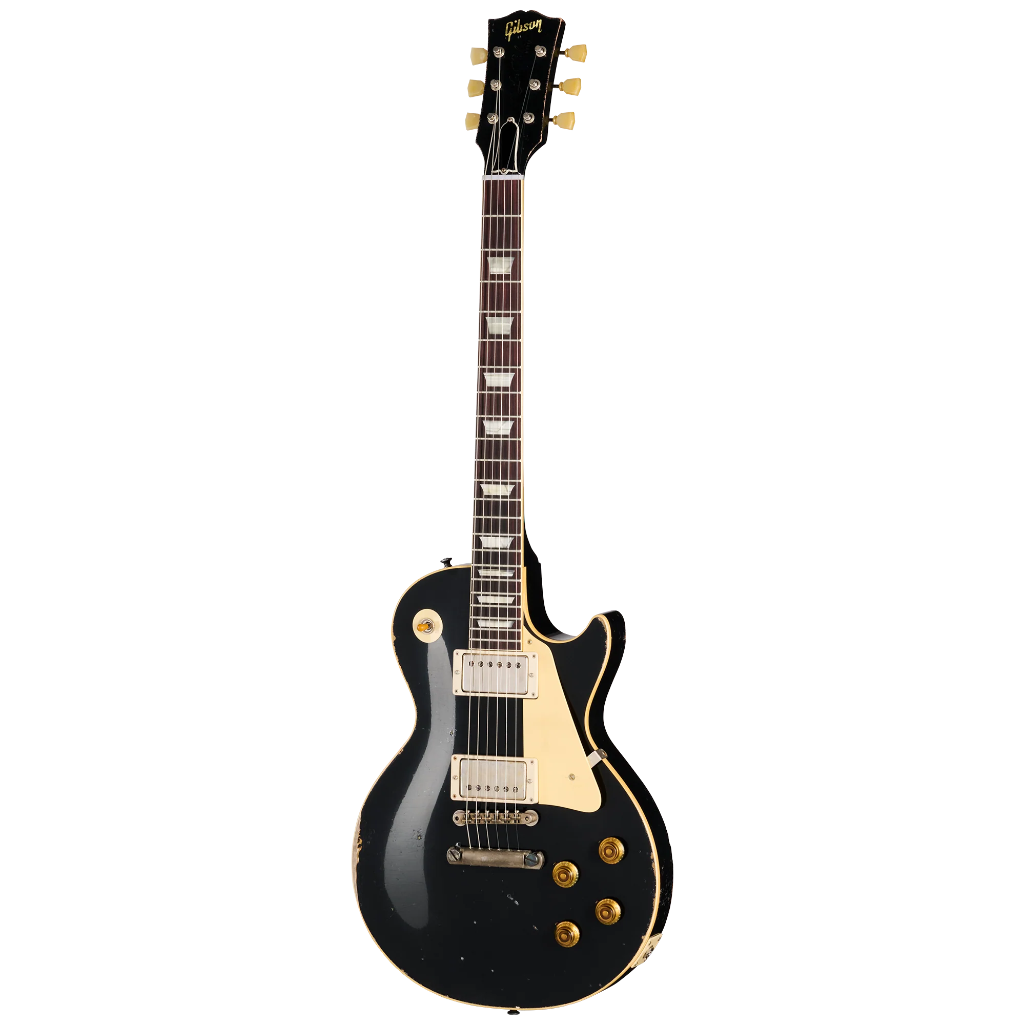 Gibson Custom 1957 Les Paul Standard Reissue, Ultra Heavy Aged, Ebony Over Goldtop 3 Gibson Custom 1957 Les Paul Standard Reissue, Ultra Heavy Aged, Ebony Over Goldtop