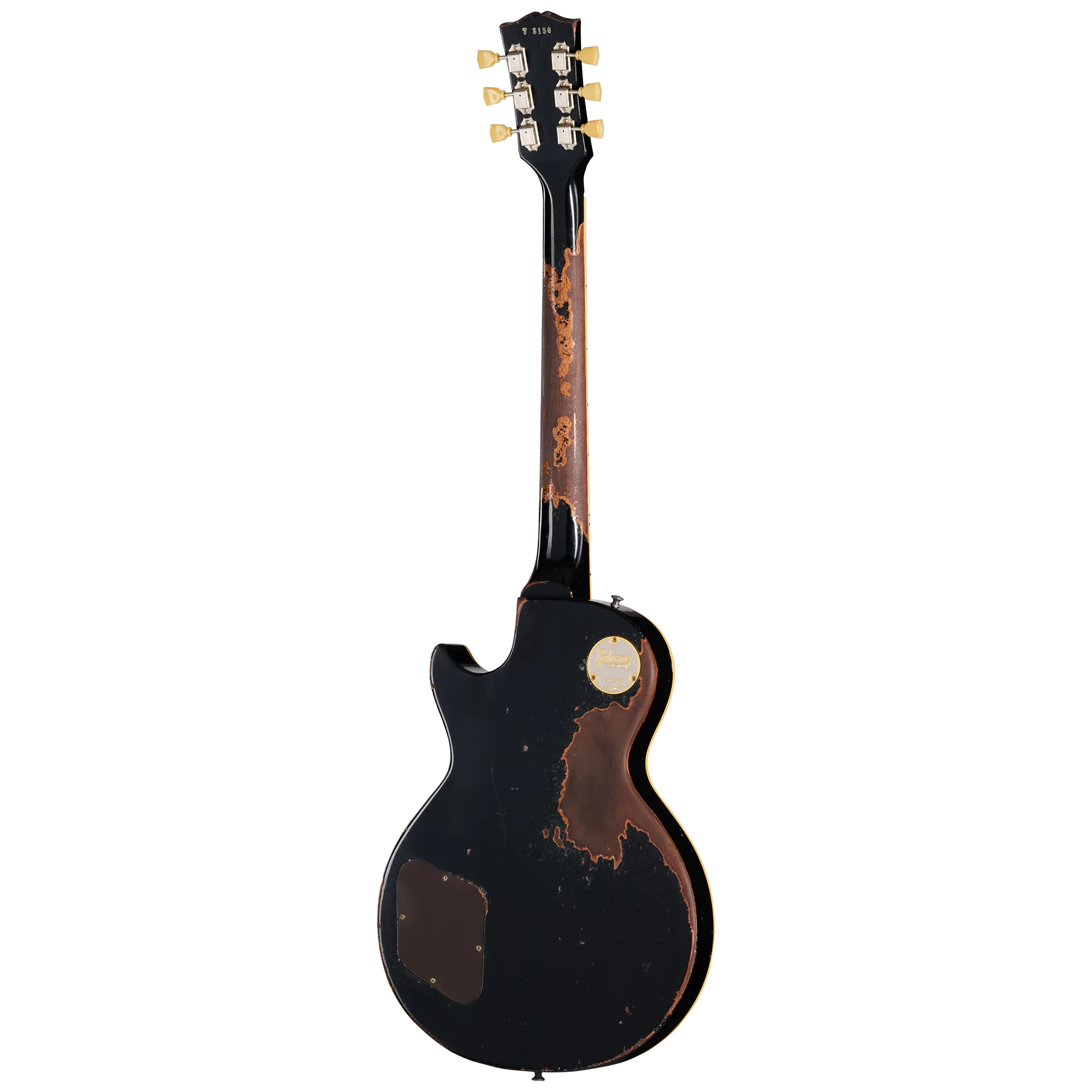Gibson Custom 1957 Les Paul Standard Reissue, Ultra Heavy Aged, Ebony Over Goldtop 4 Gibson Custom 1957 Les Paul Standard Reissue, Ultra Heavy Aged, Ebony Over Goldtop