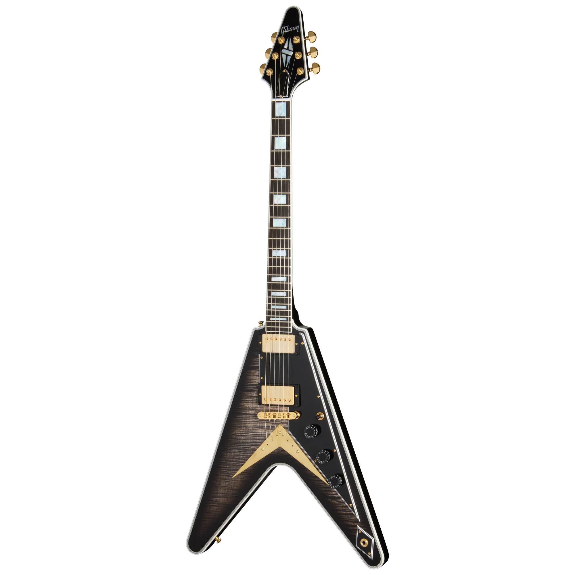 Gibson Custom Flying V Custom Figured Top, VOS, Cobra Burst 3 Gibson Custom Flying V Custom Figured Top, VOS, Cobra Burst
