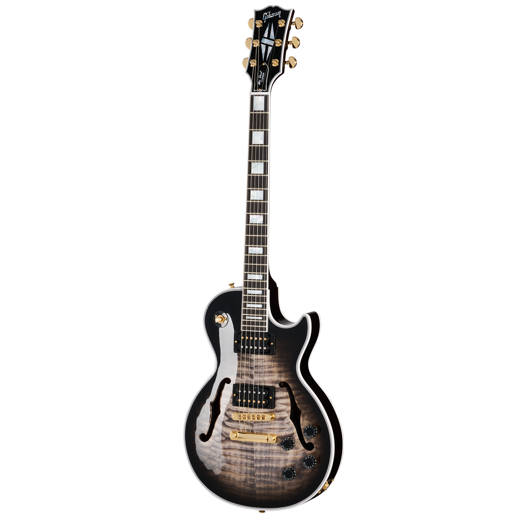 Gibson Custom Les Paul Custom 5A Quilt with F-Holes, Cobra Burst 2 Gibson Custom Les Paul Custom 5A Quilt with F-Holes, Cobra Burst