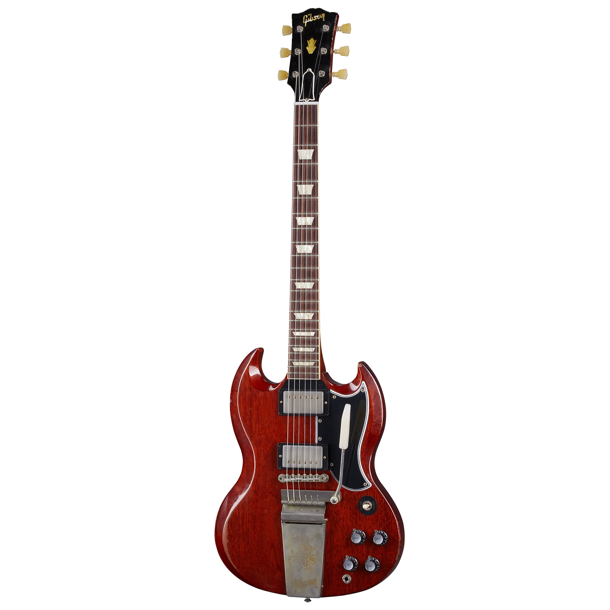 Gibson Custom 1964 SG Standard Reissue with Maestro, Heavy Aged, Faded Cherry 2 Gibson Custom 1964 SG Standard Reissue with Maestro, Heavy Aged, Faded Cherry