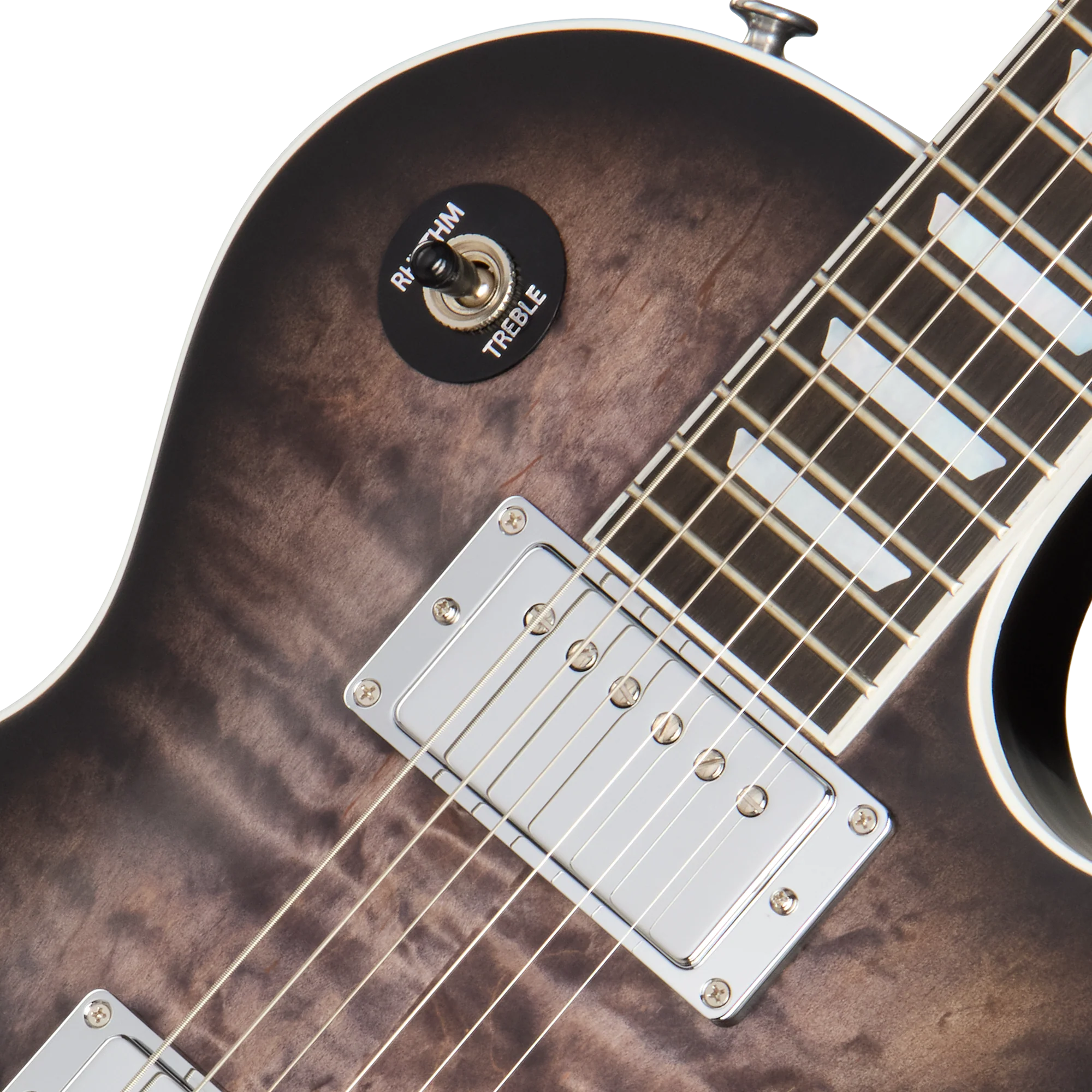 Gibson Mark Morton Les Paul Modern Quilt, Translucent Ebony Burst Satin 7 Gibson Mark Morton Les Paul Modern Quilt, Translucent Ebony Burst Satin